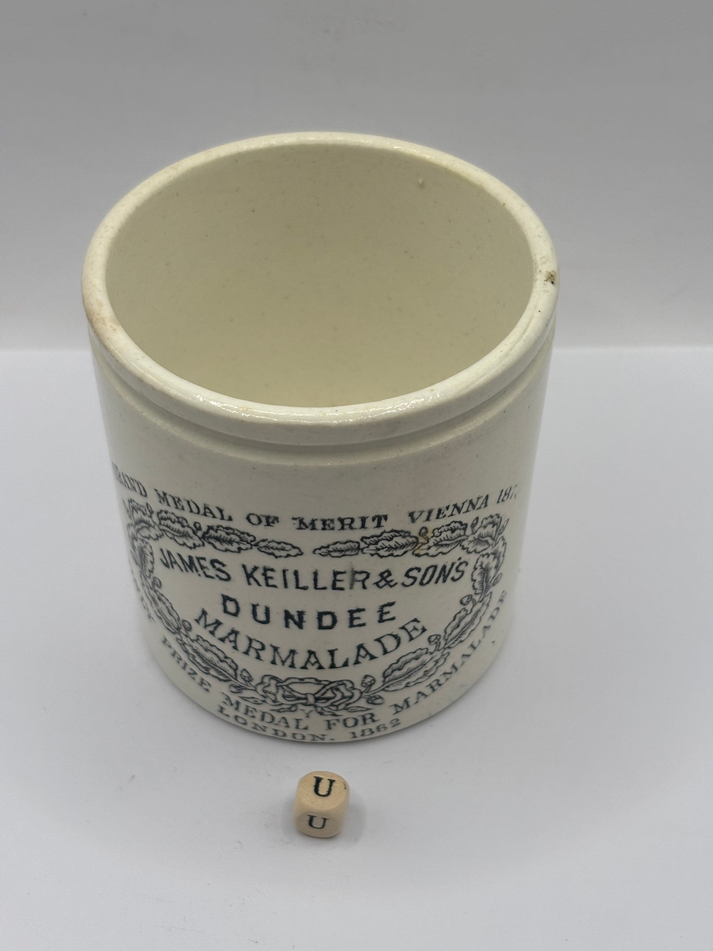 Old 1lb James Keiller Dundee marmalade jar (u)