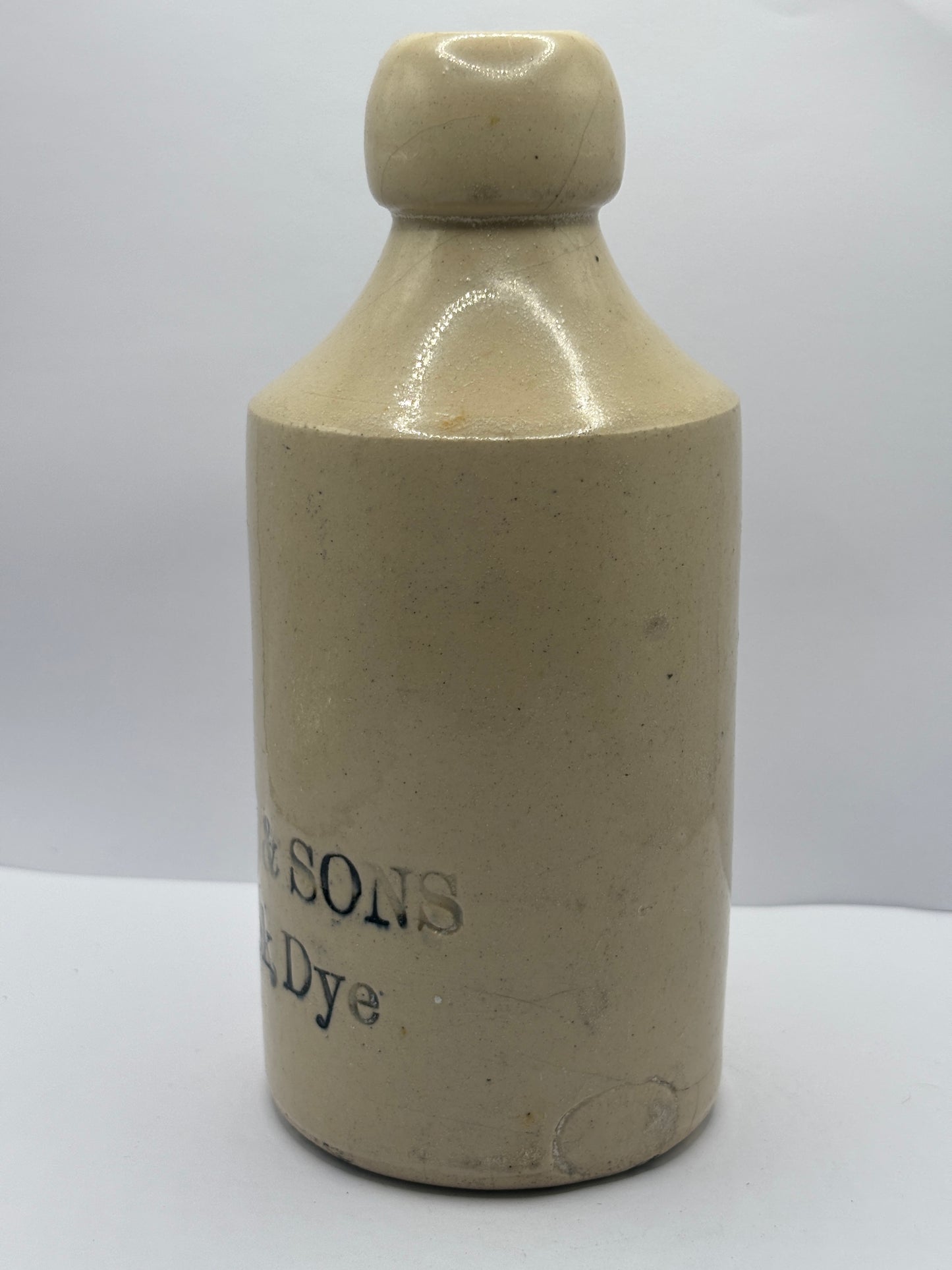 old stoneware advertising bottle, Ainsworth & sons Special Black Dye