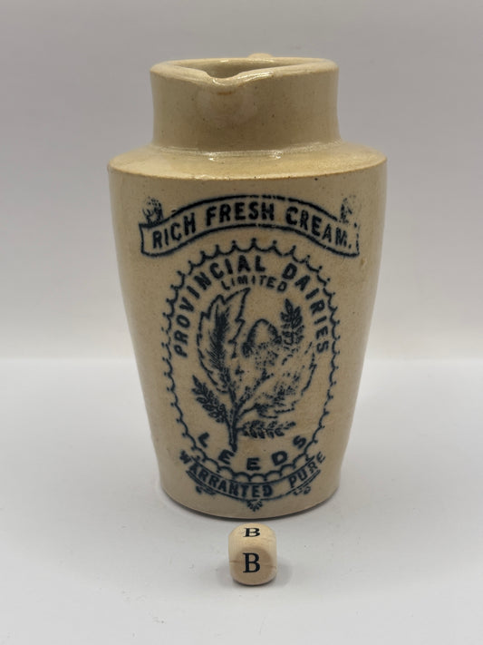 Old advertising cream pot, Leeds Provincial Dairies 10cms. Handled