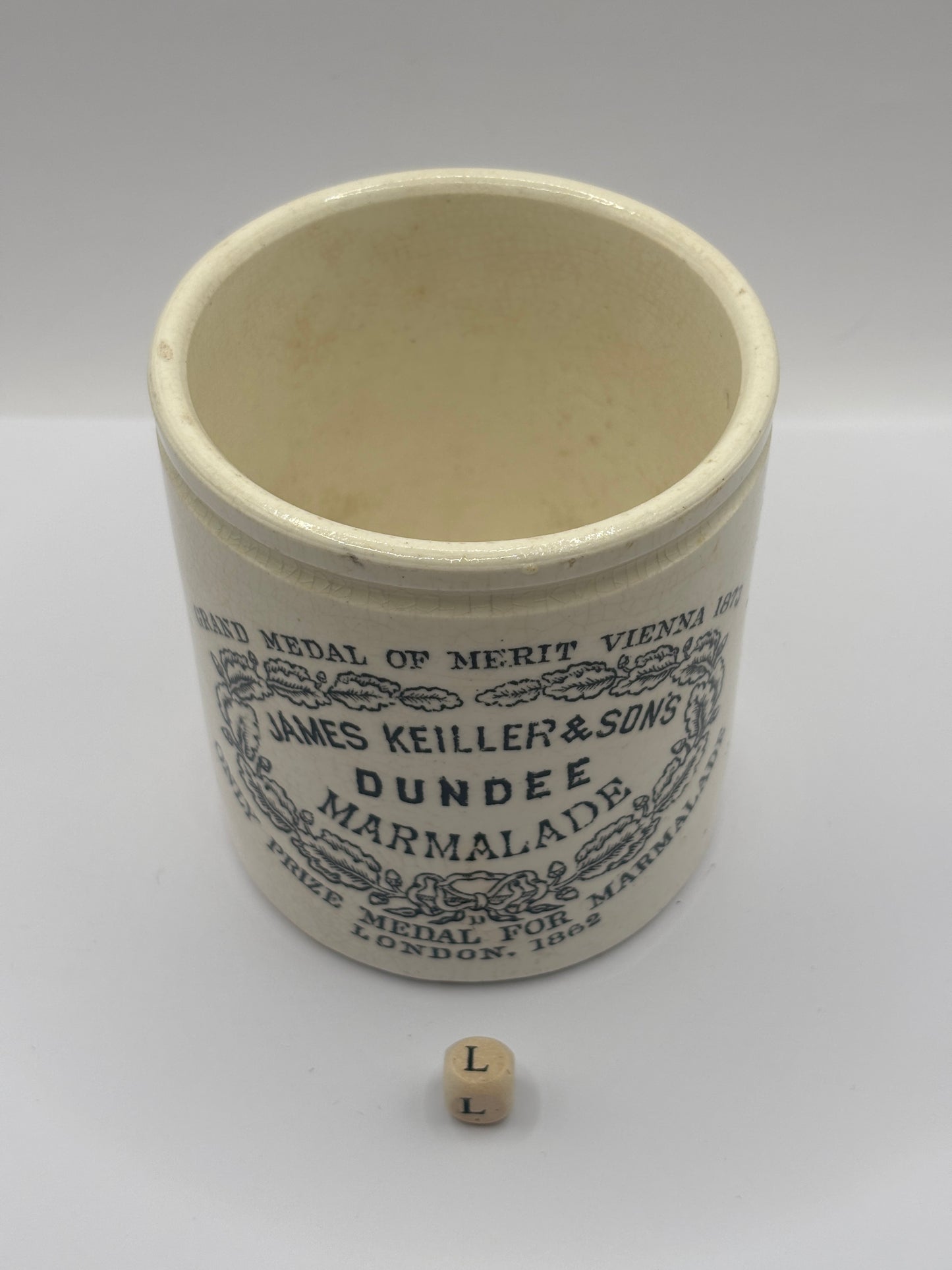 Old 1lb James Keiller Dundee marmalade Jar (L)
