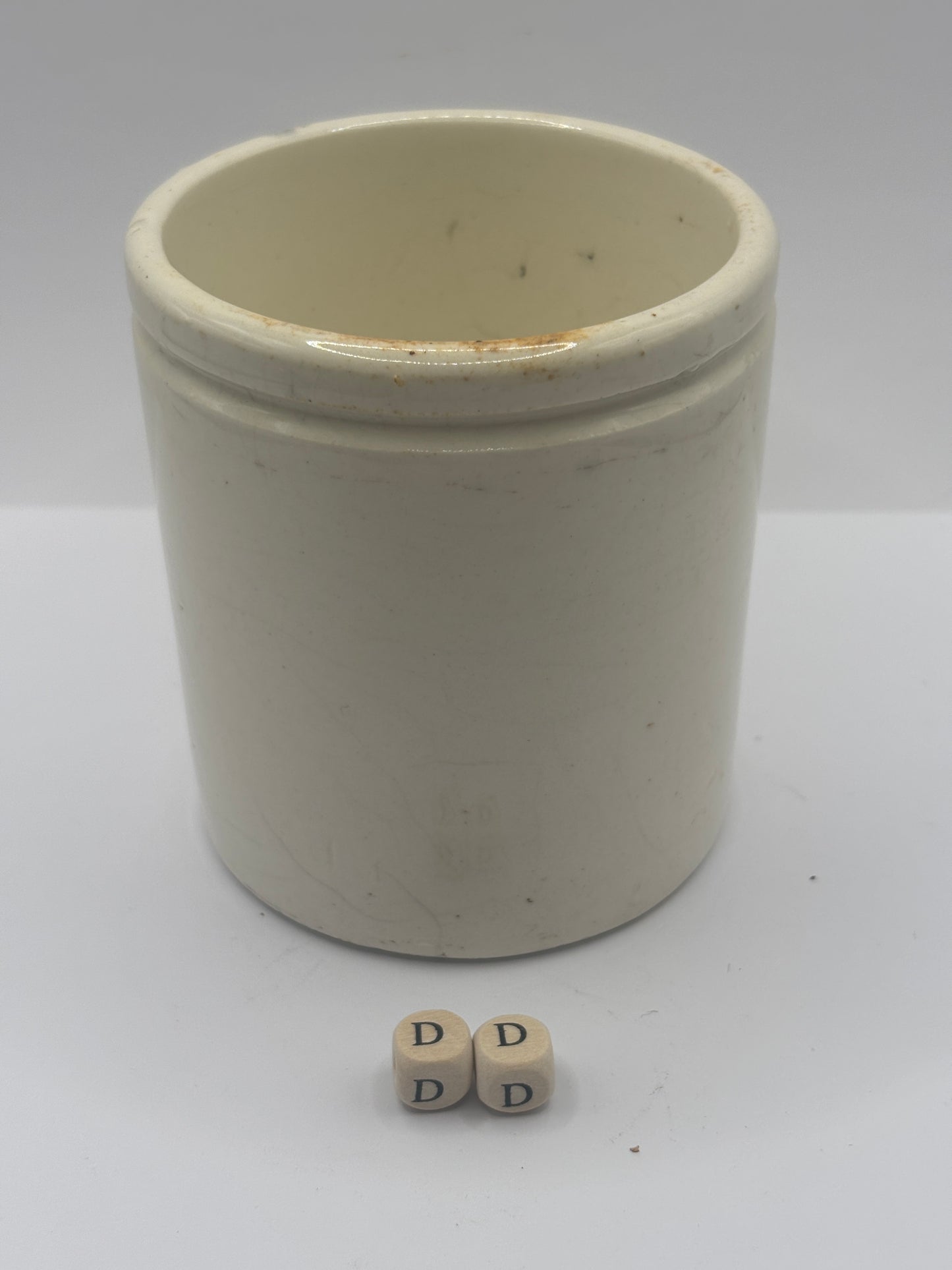 Old stoneware marmalade jar, 1lb (DD)