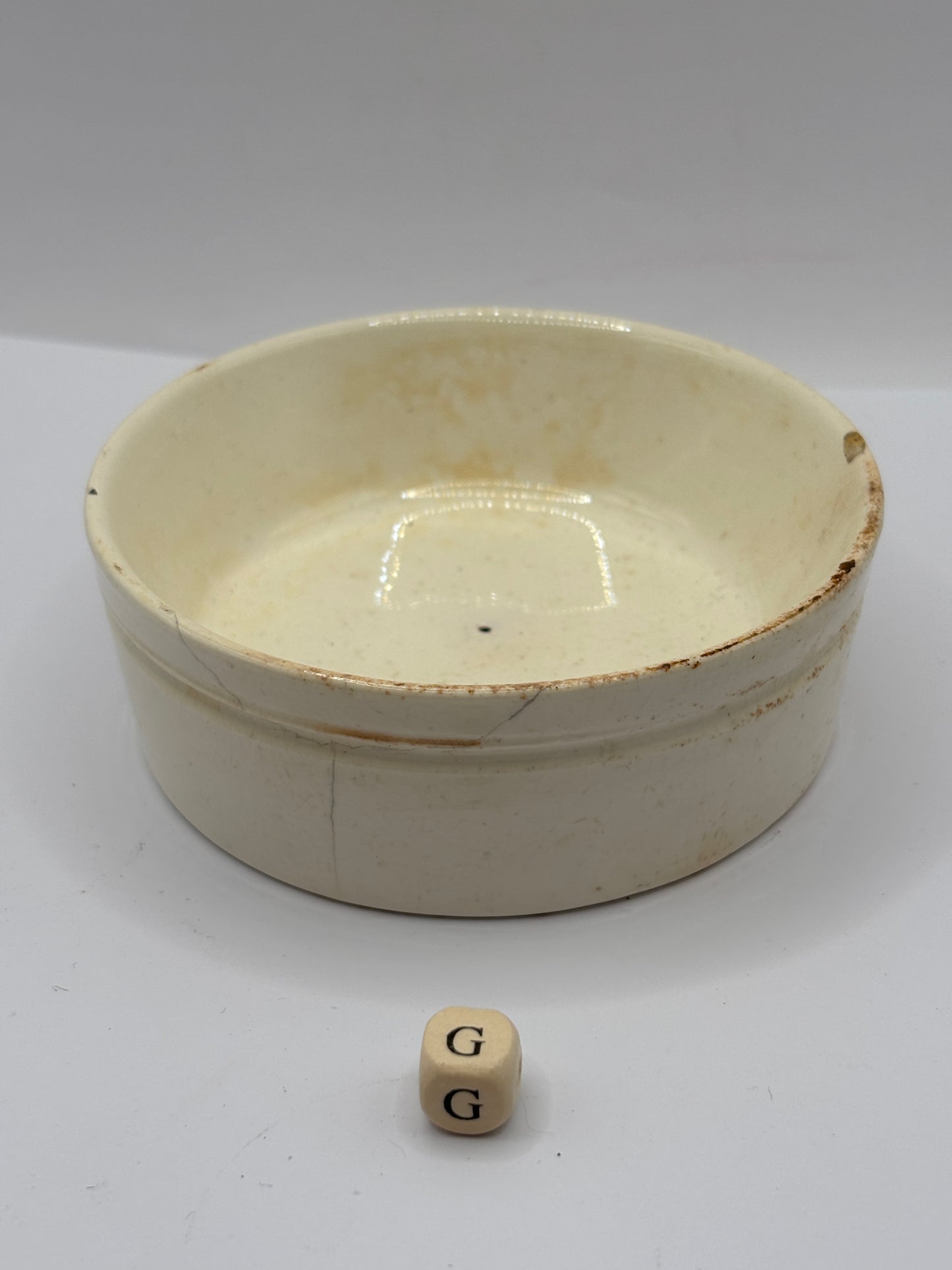 Old plain stoneware meat paste pot (G)