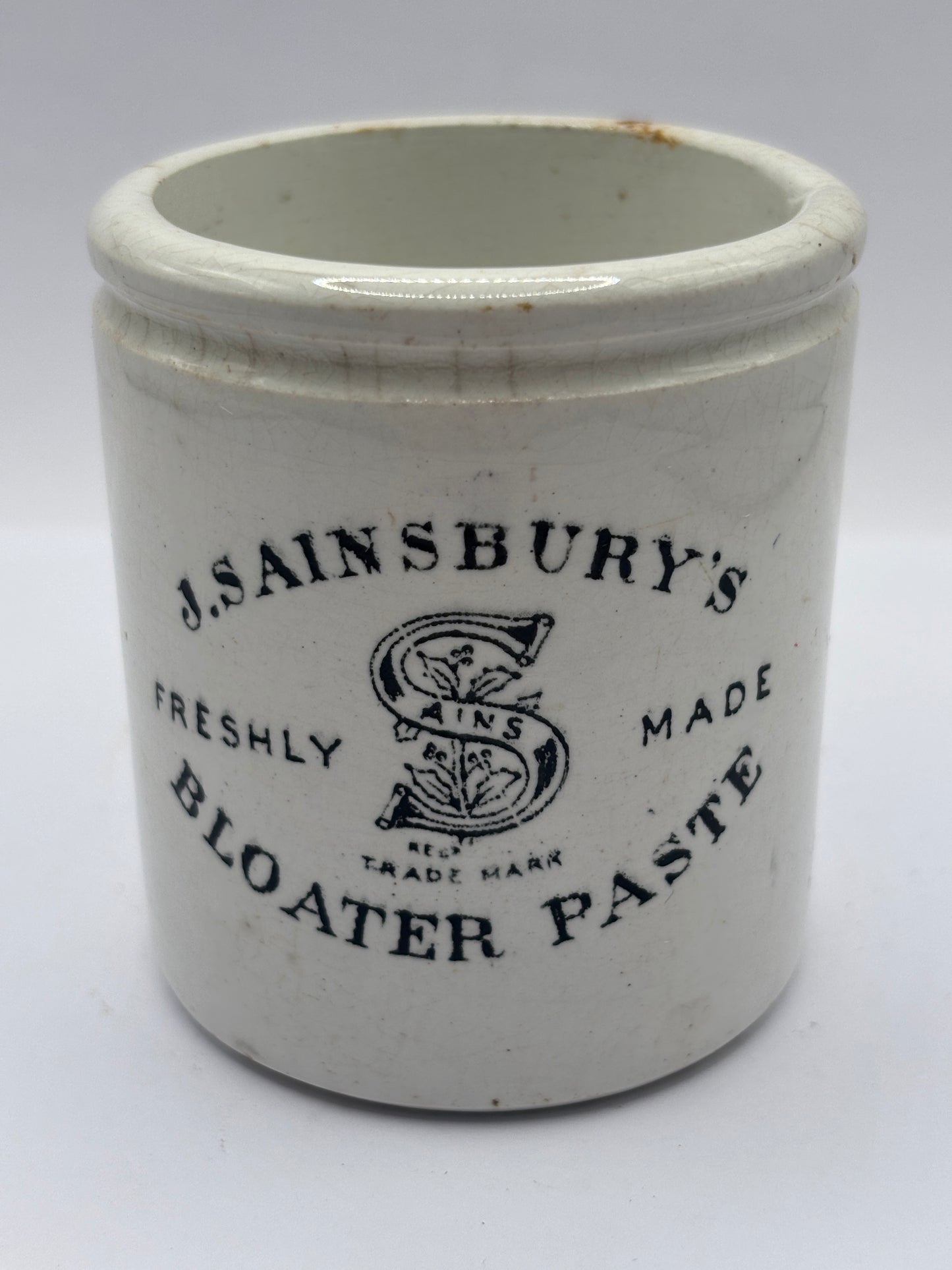 Old sainsburys advertising pot, Bloater paste