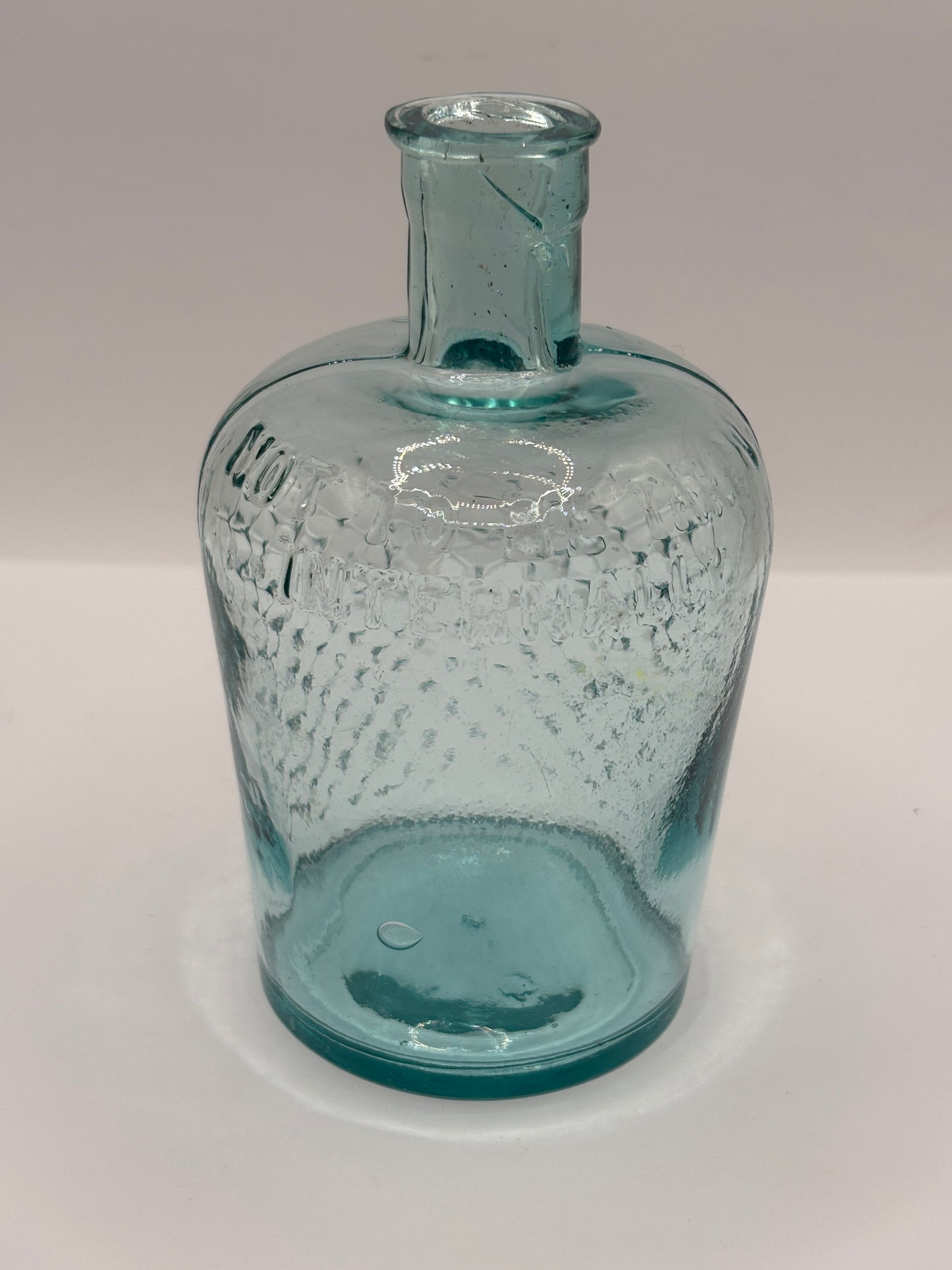 Old aqua glass lysol bottle, not to be taken internally