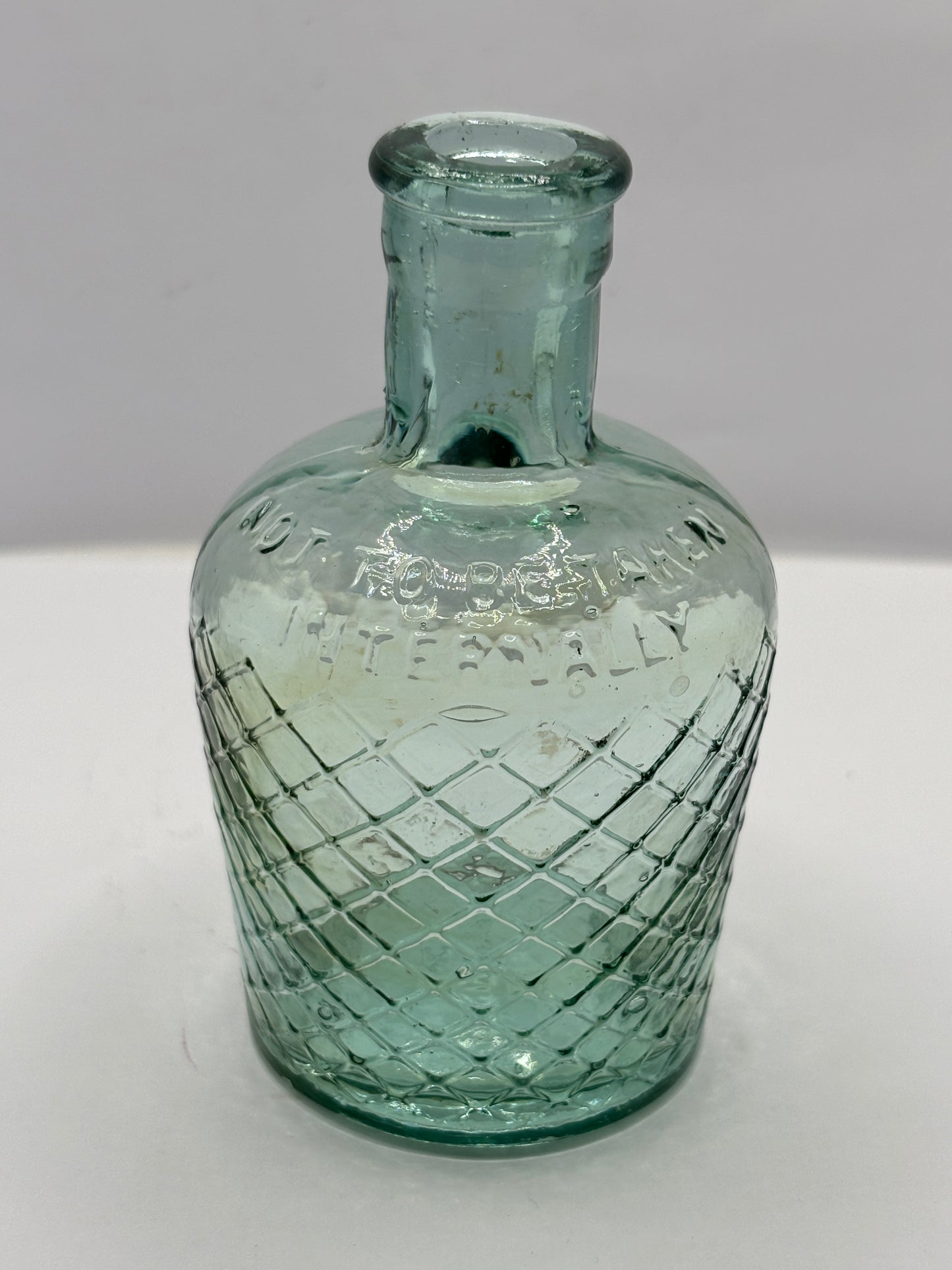 Old aqua glass lysol bottle, not to be taken