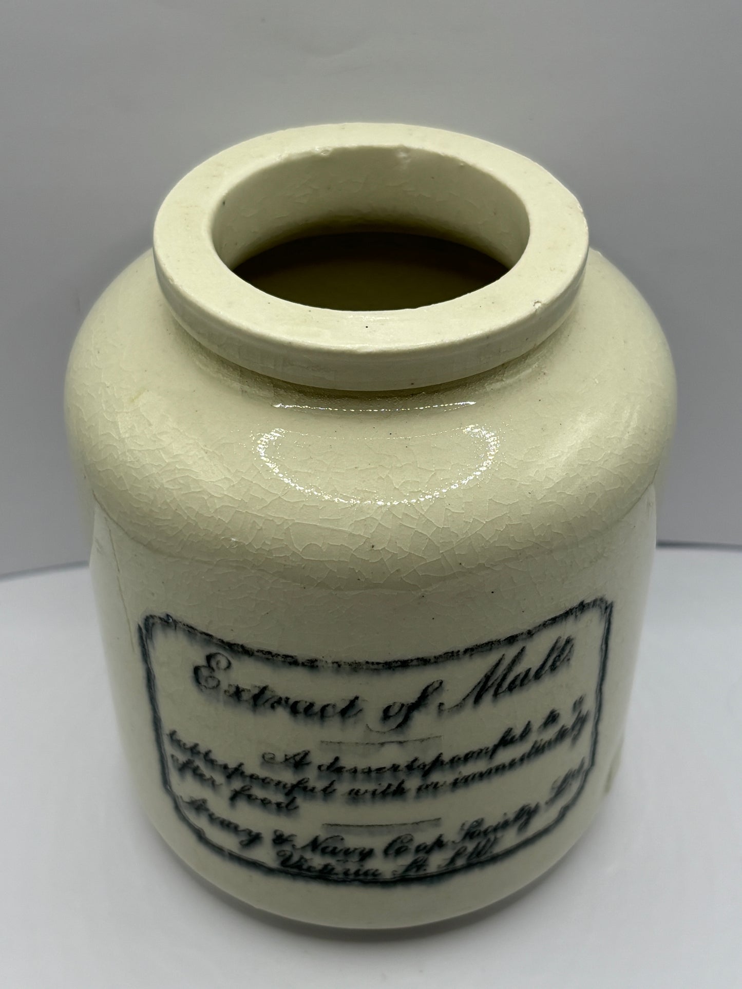 Old extract of malt jar