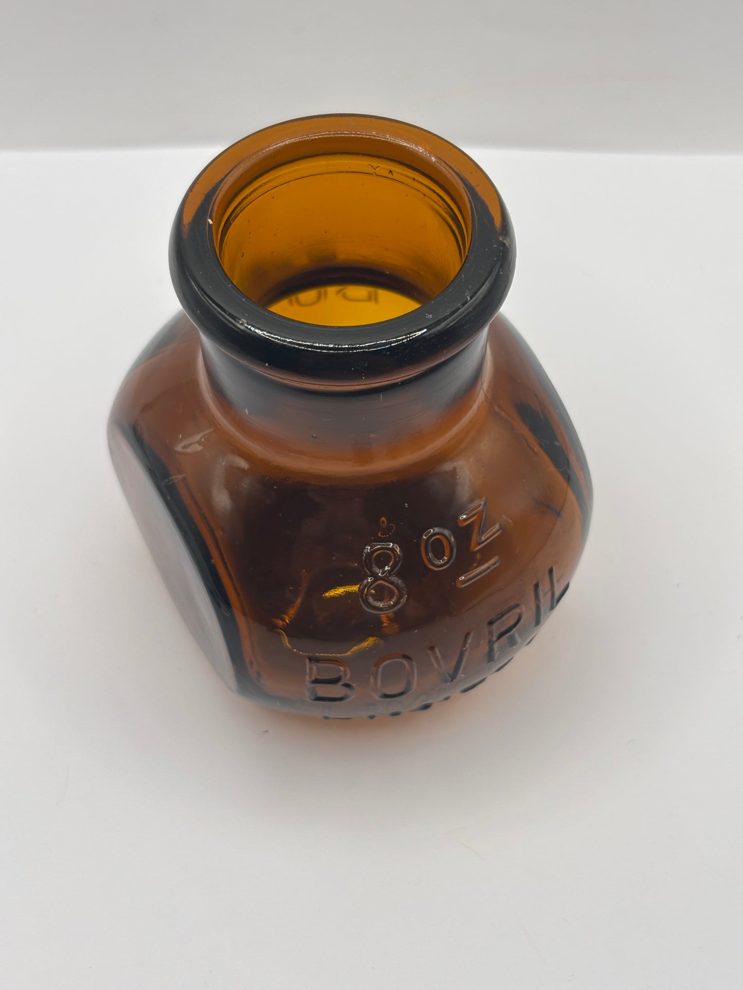 old amber glass bovril bottle 8Oz
