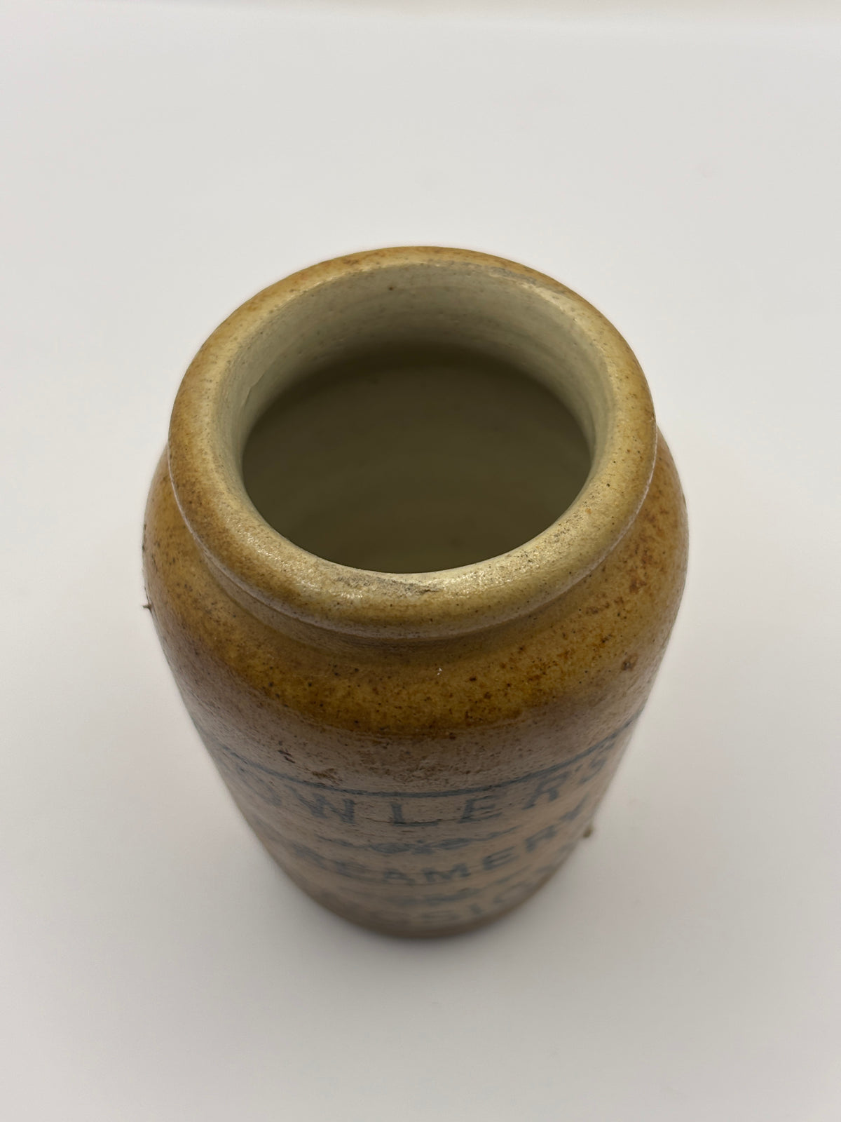 Old advertising cream pot, Bowlers creamery Longsight