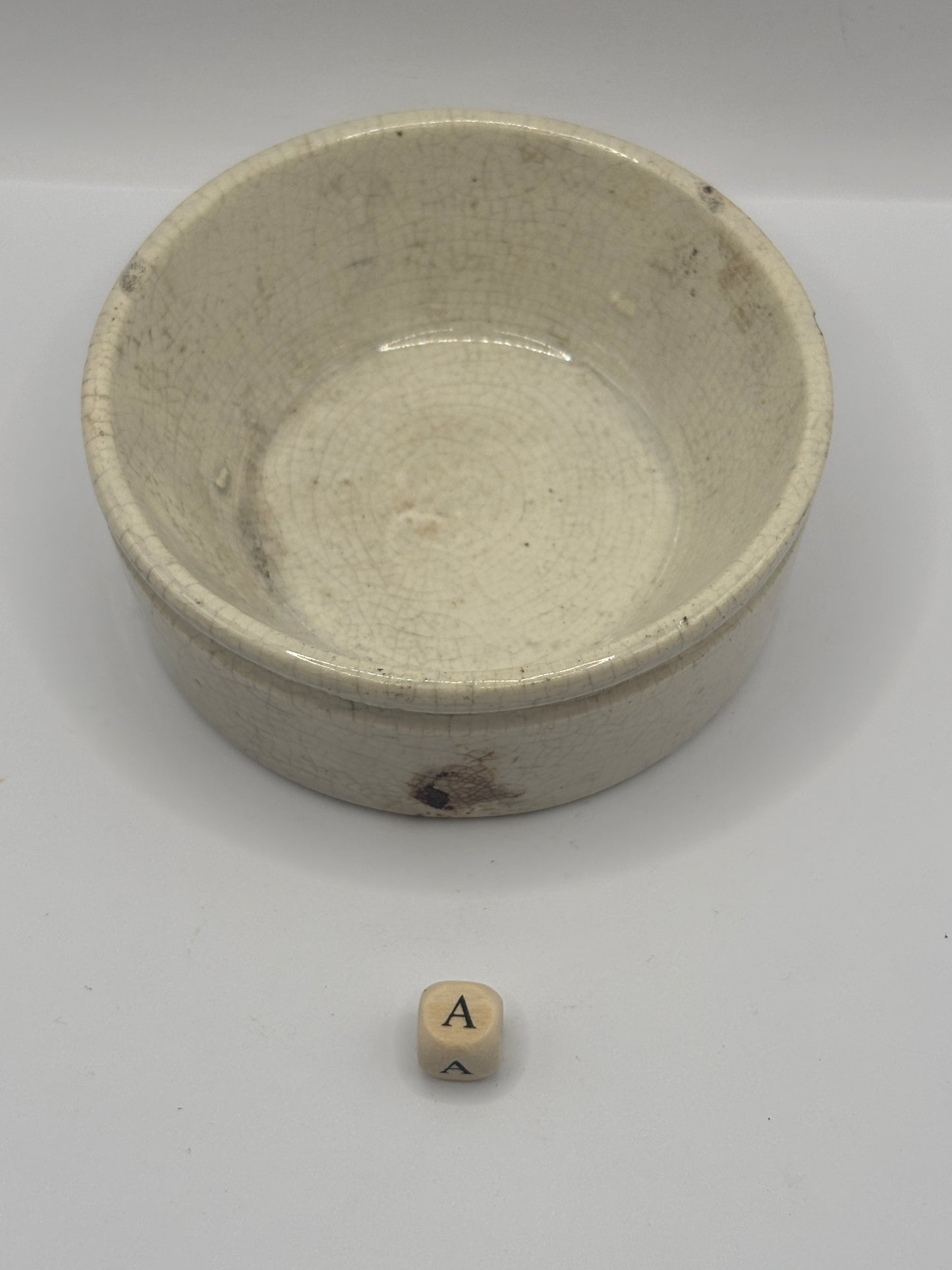 Old plain stoneware meat paste pot, potted meat (a)