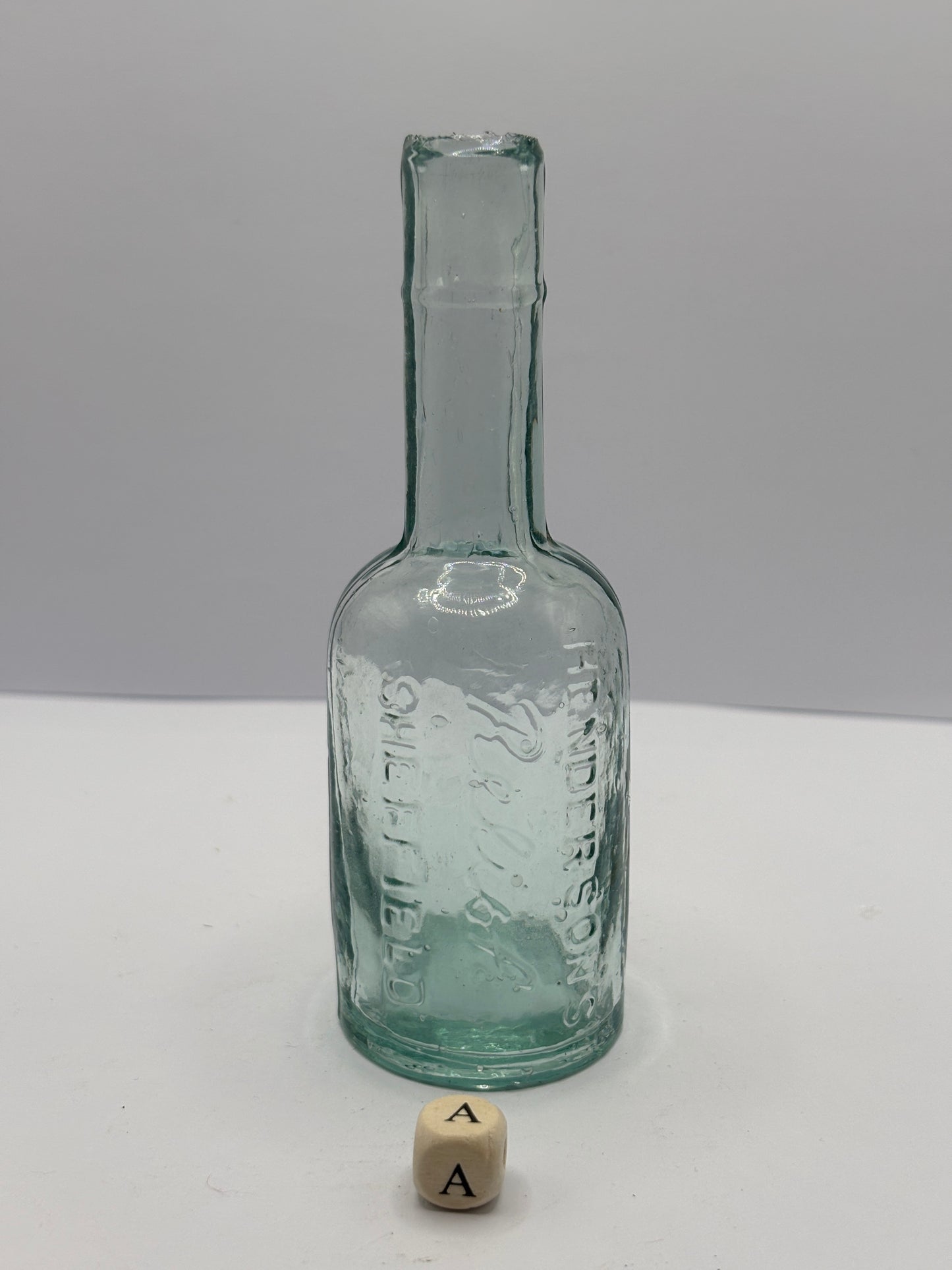 Old Hendersons relish bottle 11cms (a)