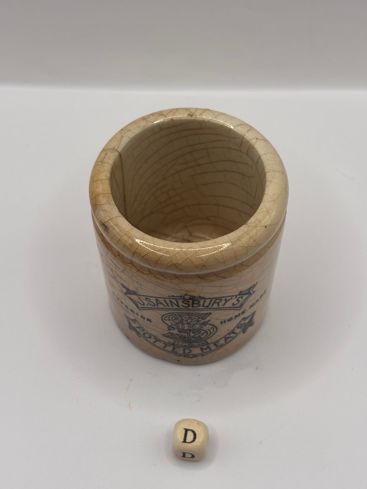 Old sainsburys advertising pot, potted meats (D)
