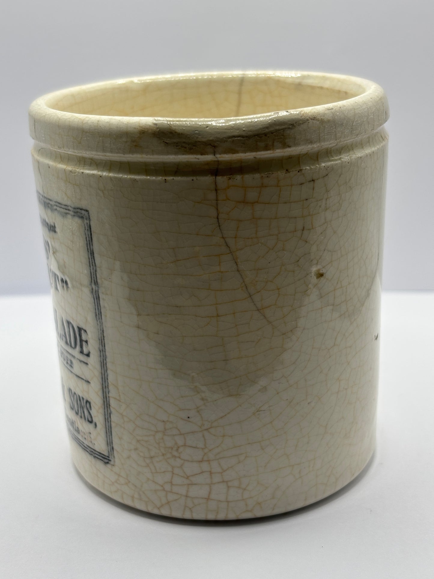 Rare old Cairns marmalade jar. Repaired