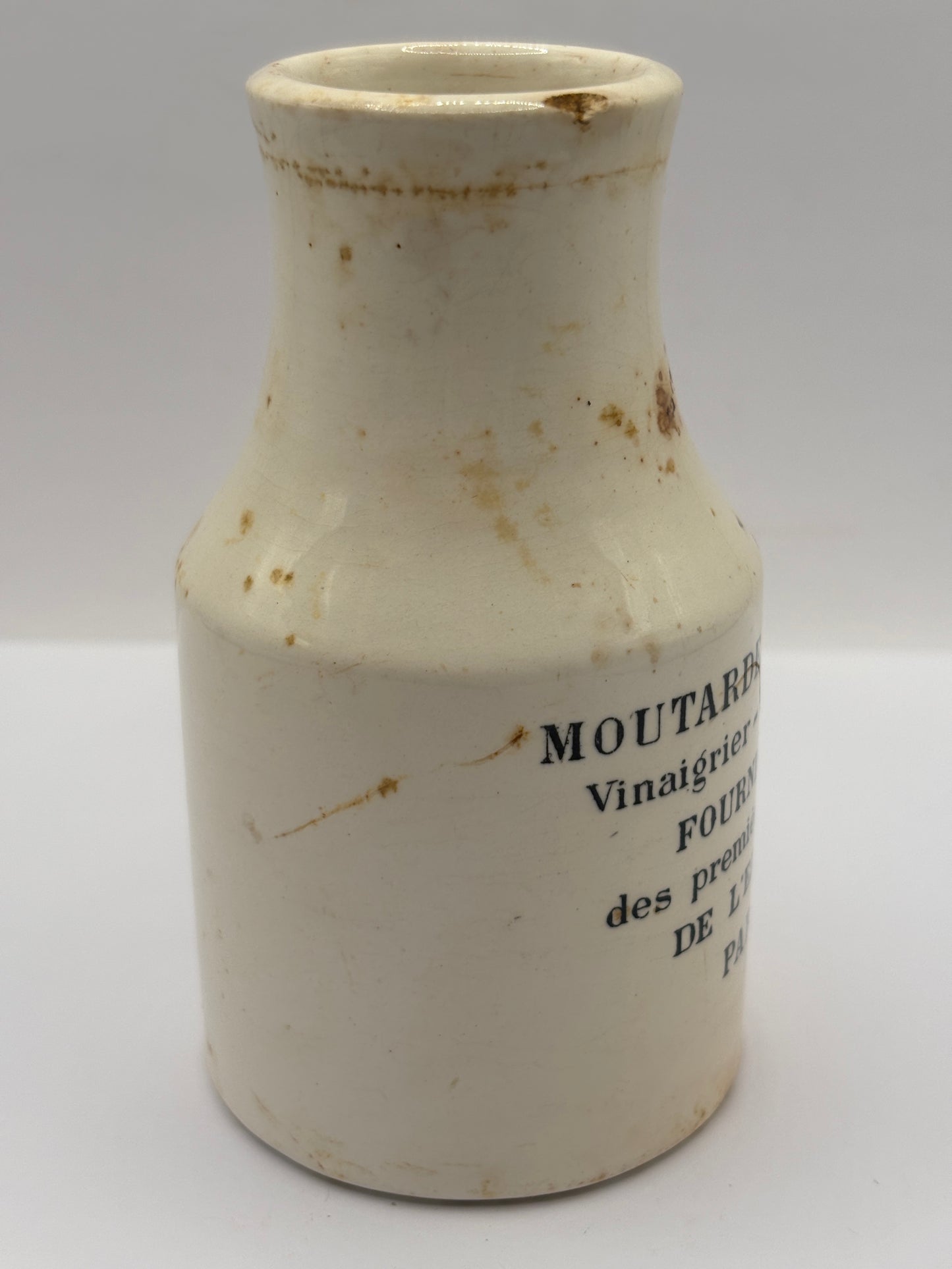 Old advertising French mustard jar, Moutarde de maille