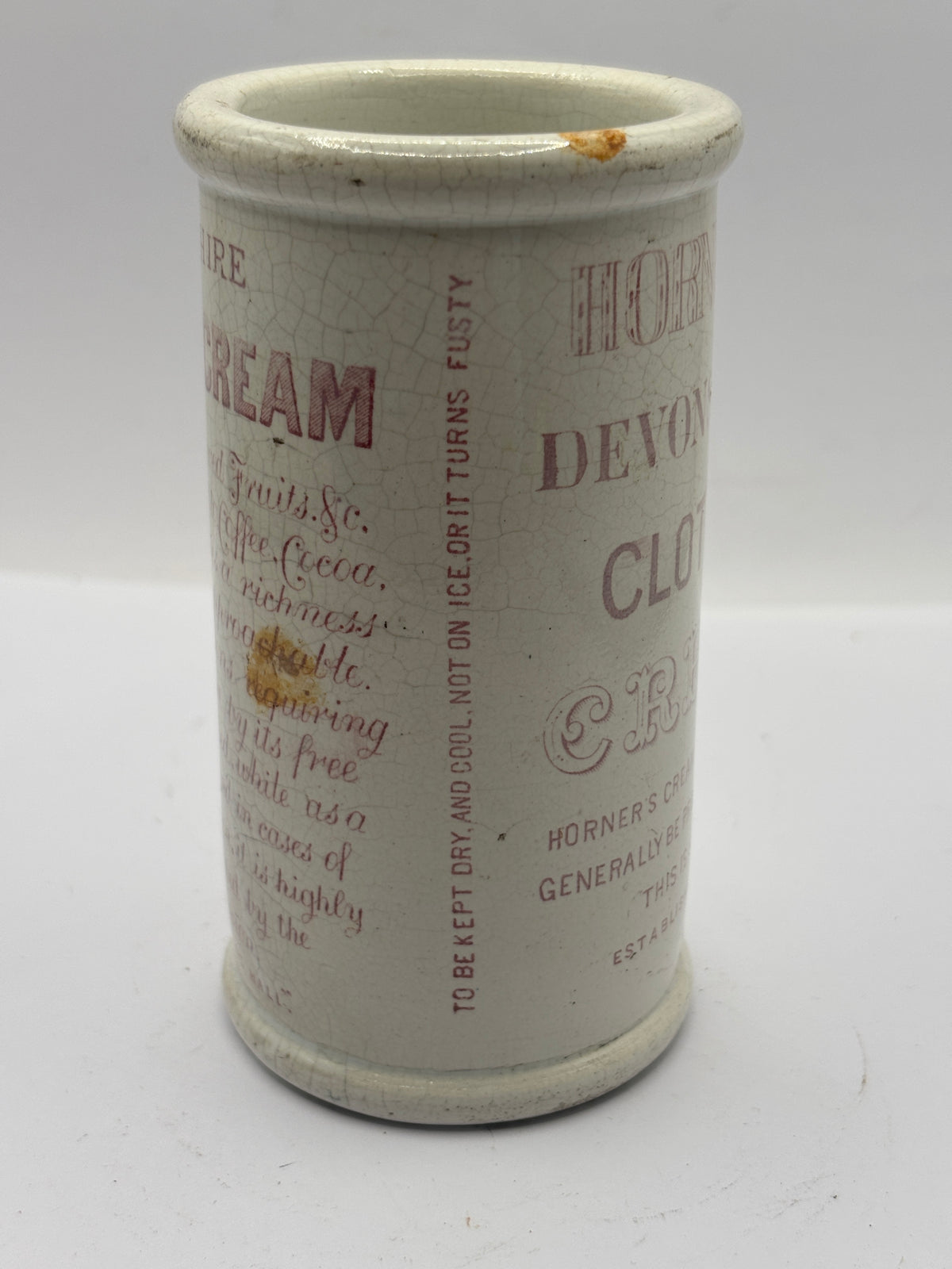 Old advertising clotted cream Jar, Horners devonshire clotted cream