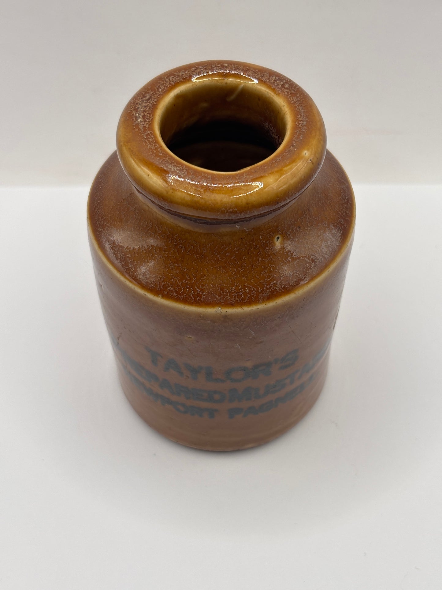 Old advertising jar, Taylors prepared mustard. 10.5cms