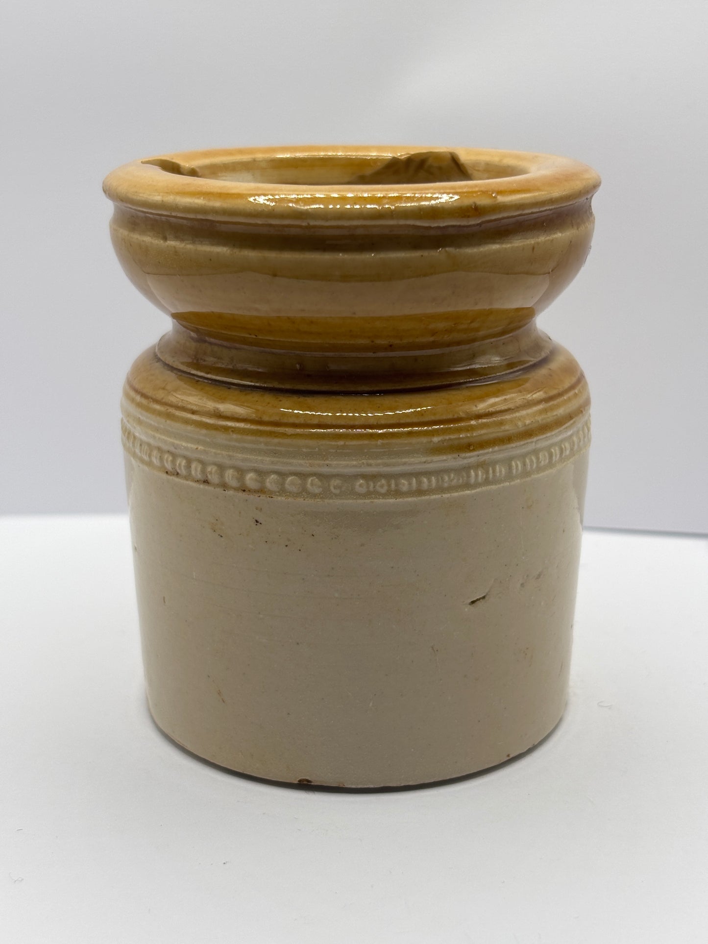 Old plain stoneware caviar pot