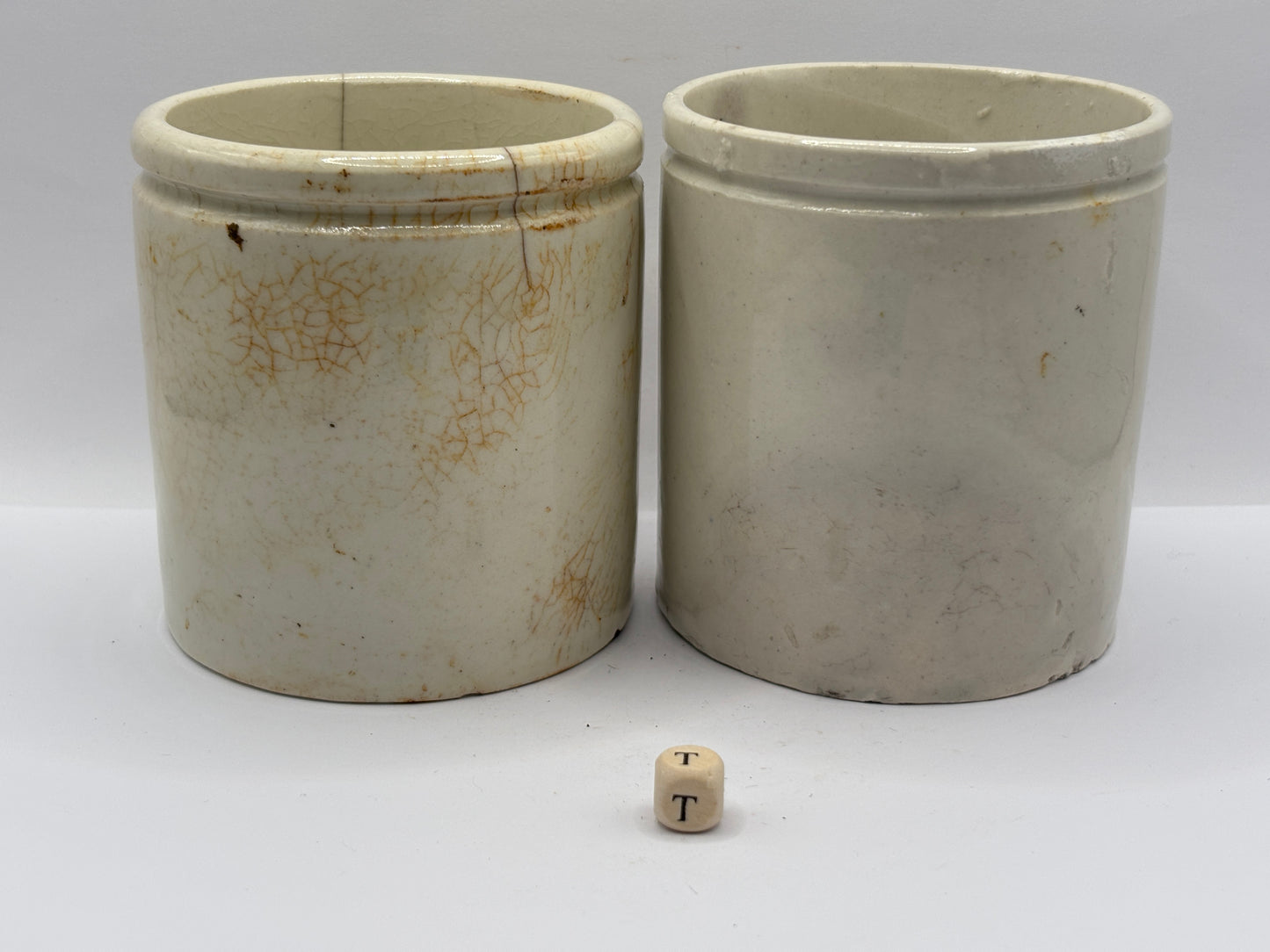2 Old stoneware marmalade jars, Gray & sons 1lb (T)