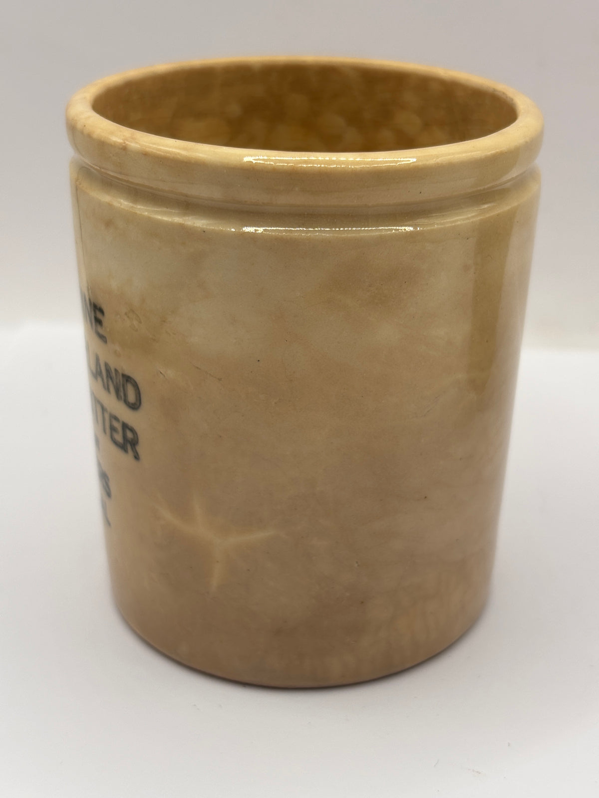 Old stoneware advertising jar, Cumberland rum butter
