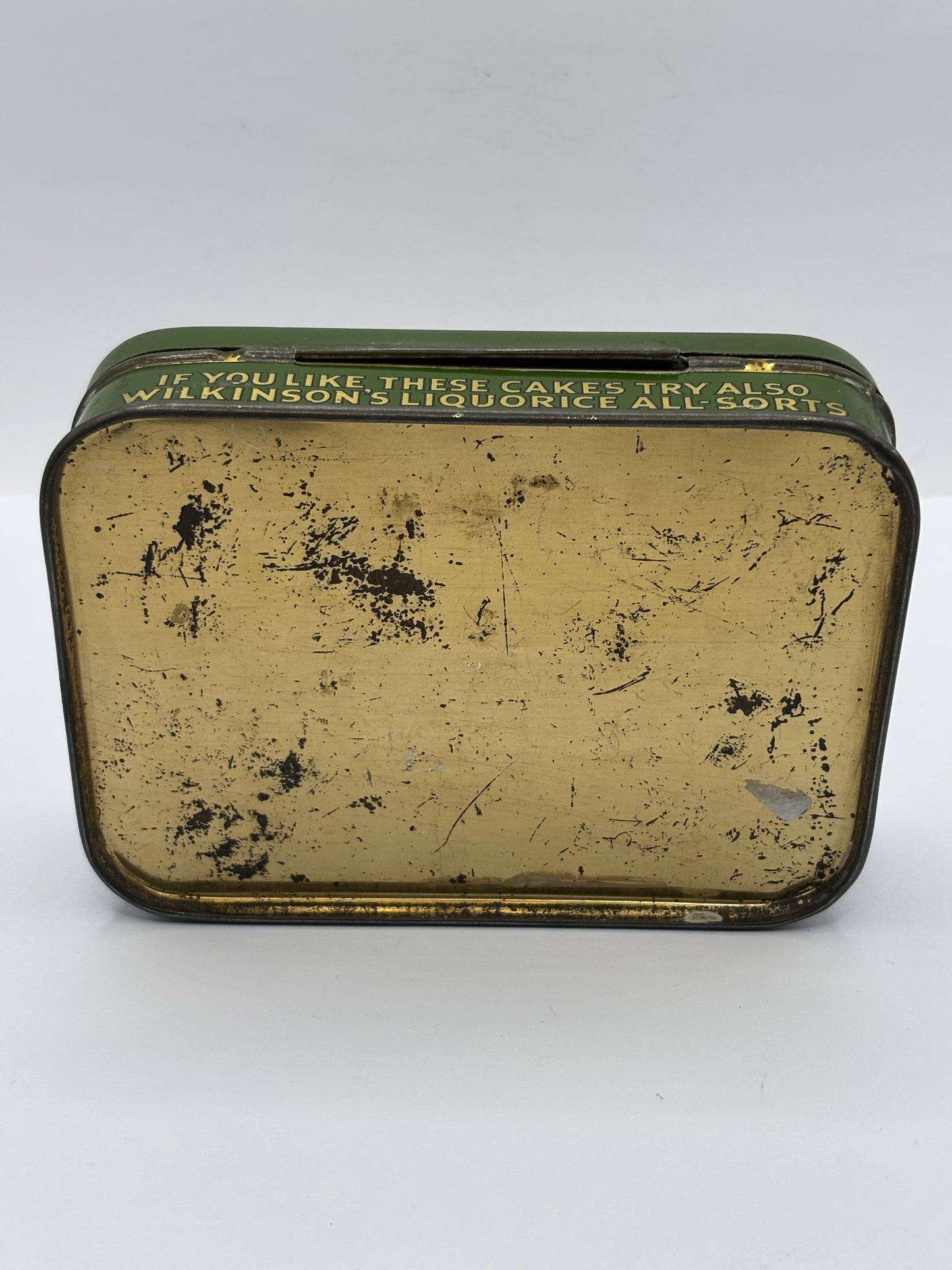 Old advertising tin,Wilkinsons perfected pontefract cakes
