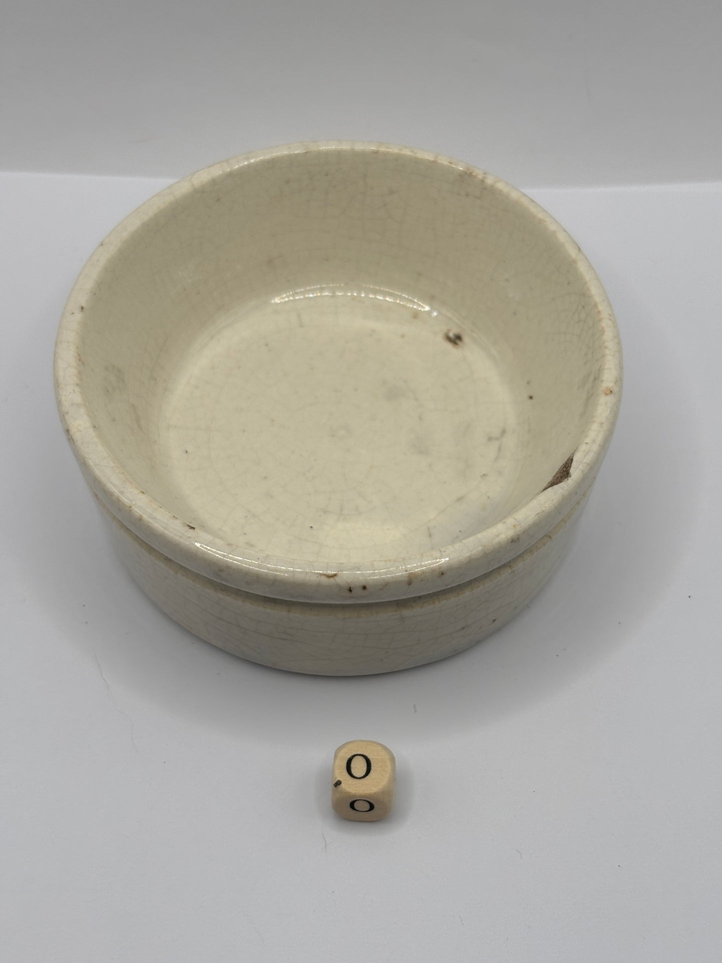 Old plain stoneware meat paste pot, potted meat (o)