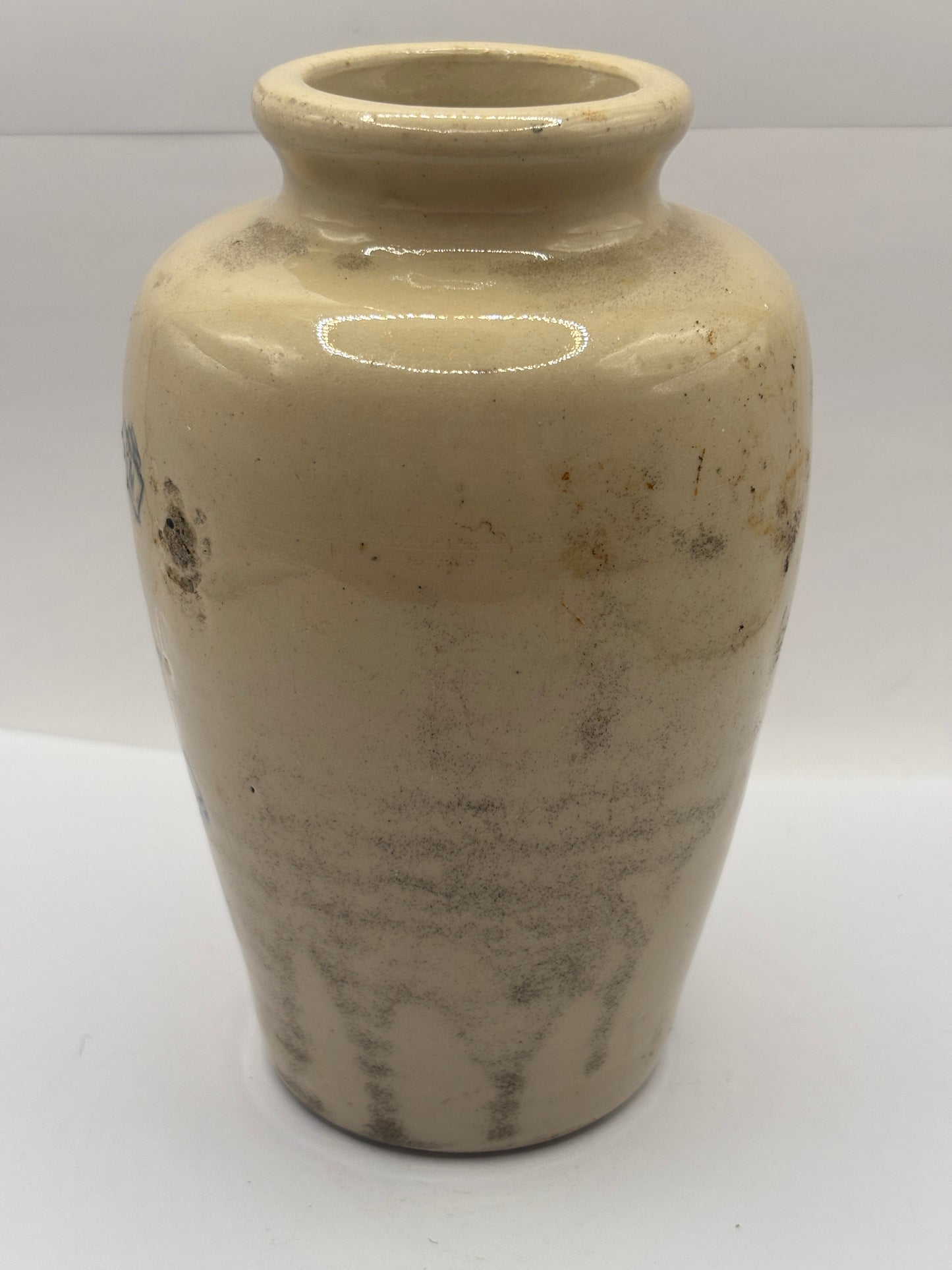 Old XL advertising cream pot, Pure thick cream. I.walker Blackley 15cms