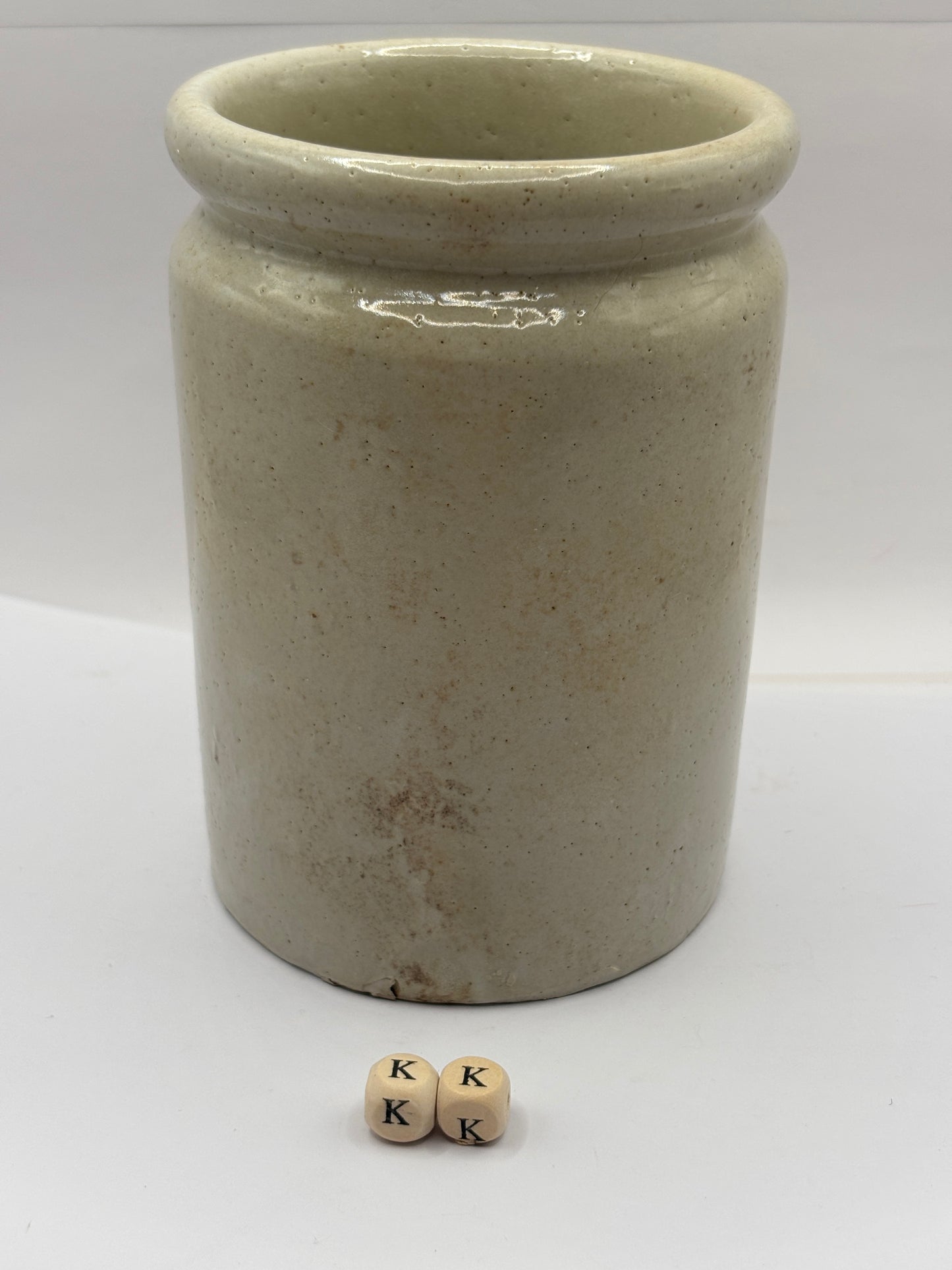 Old 2lb rolled top stoneware jam pot (kk) Golden shred brand