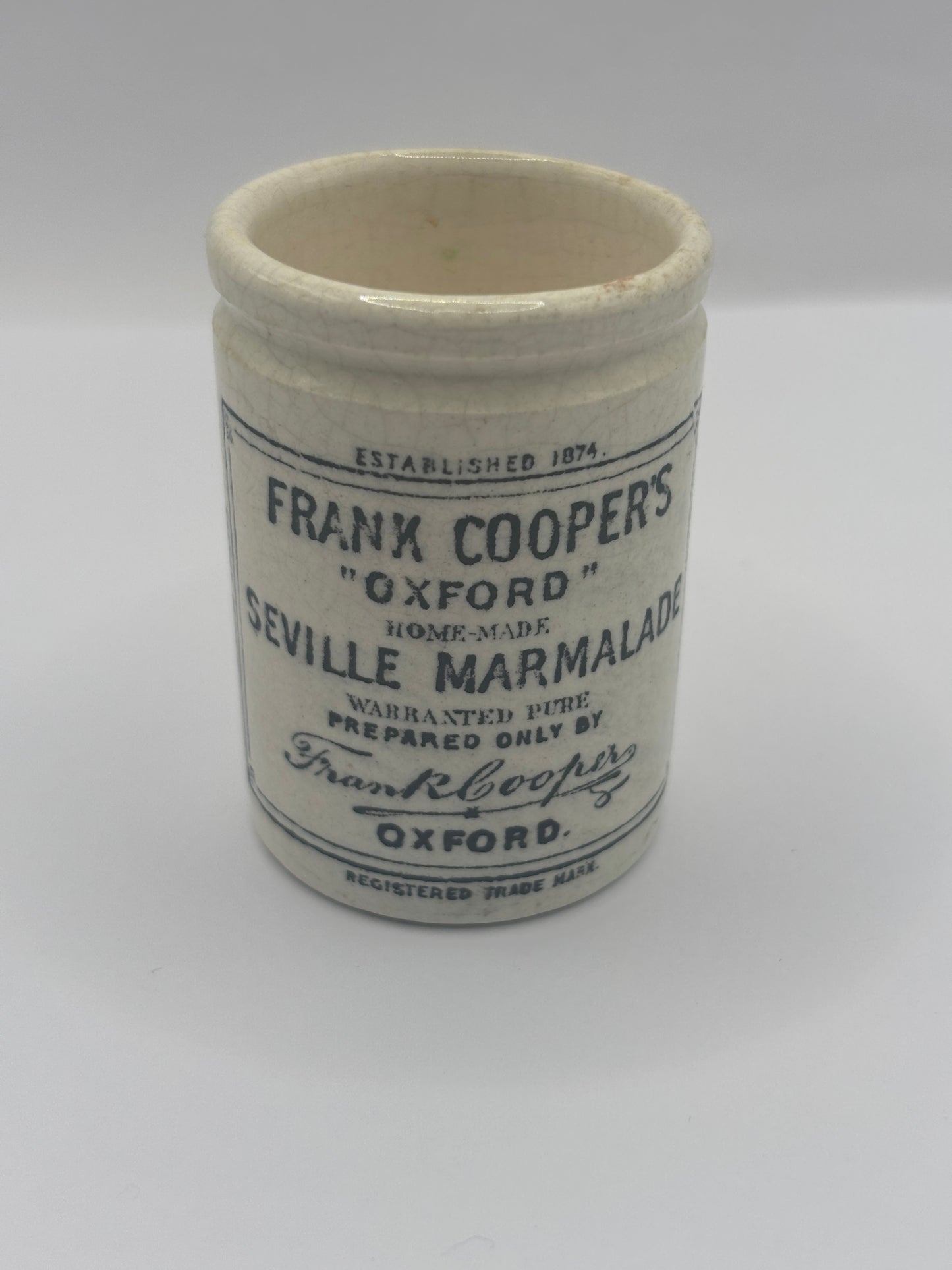 Old miniature Frank cooper marmalade jar