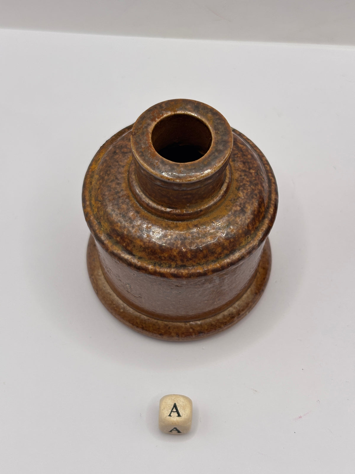 Old stoneware ink bottle, inkwell (a)