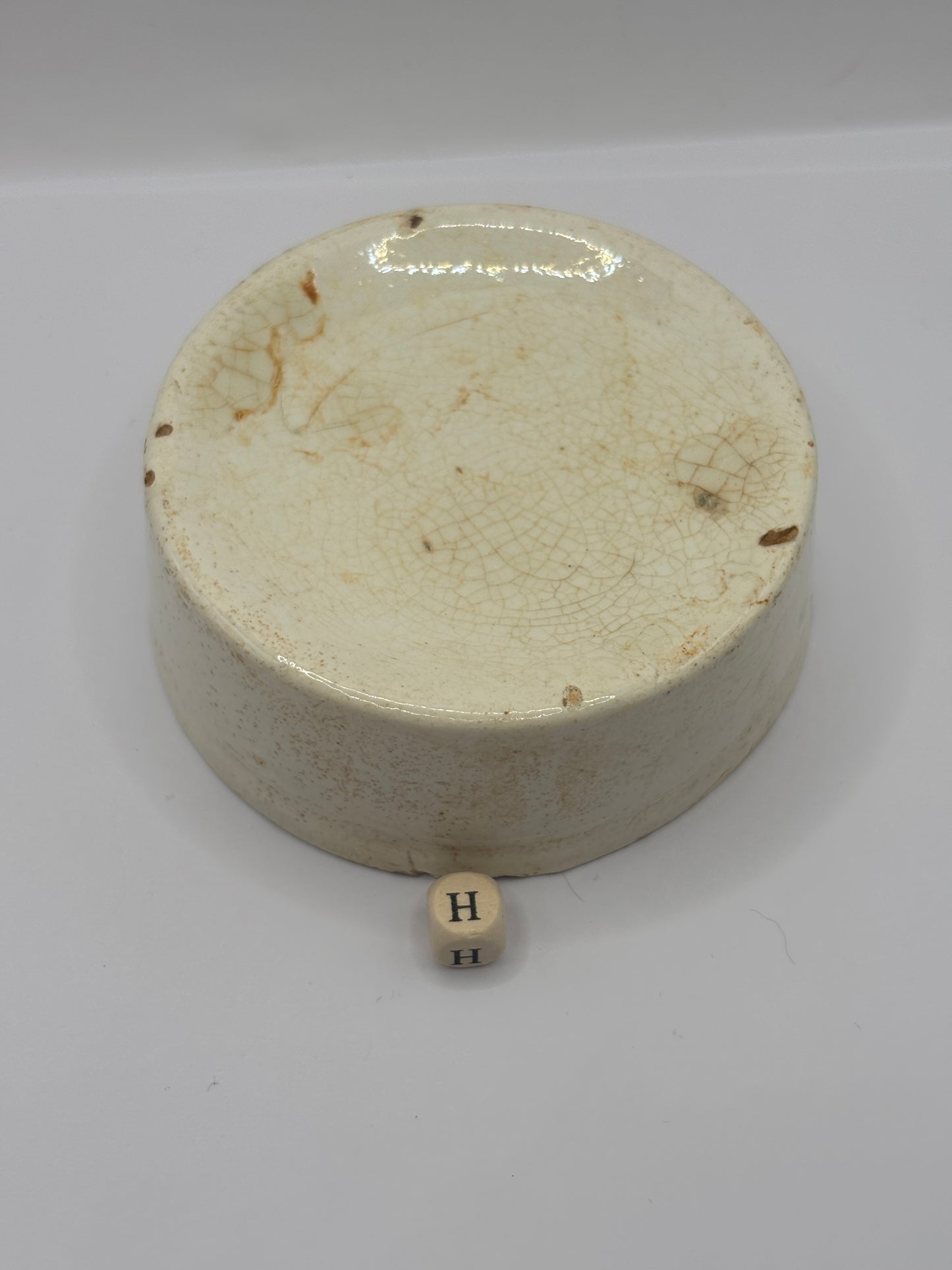 Old plain stoneware meat paste pot, potted meat (H)