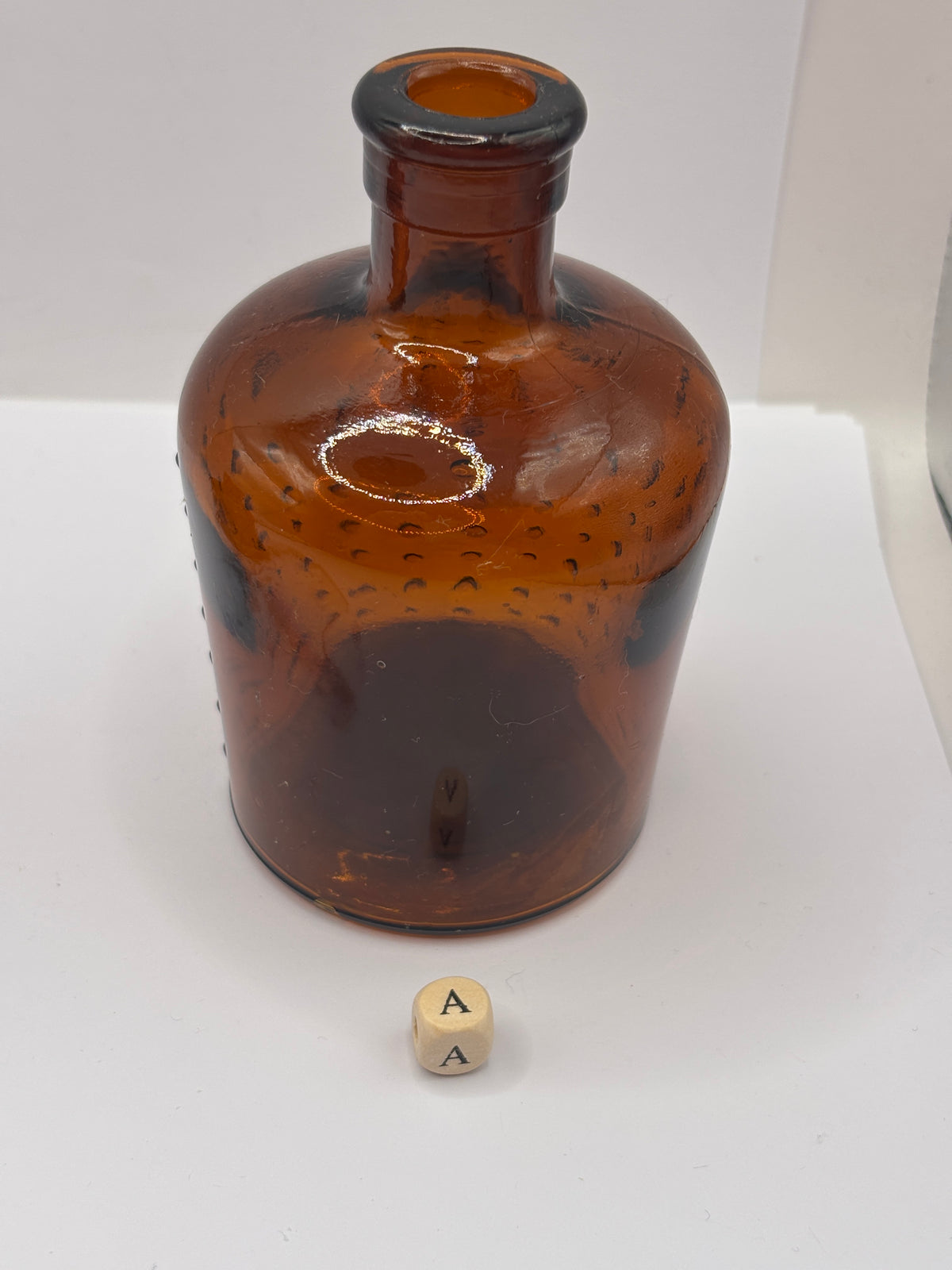 old amber glass Lysol bottle, Not to be taken 11cms (a)