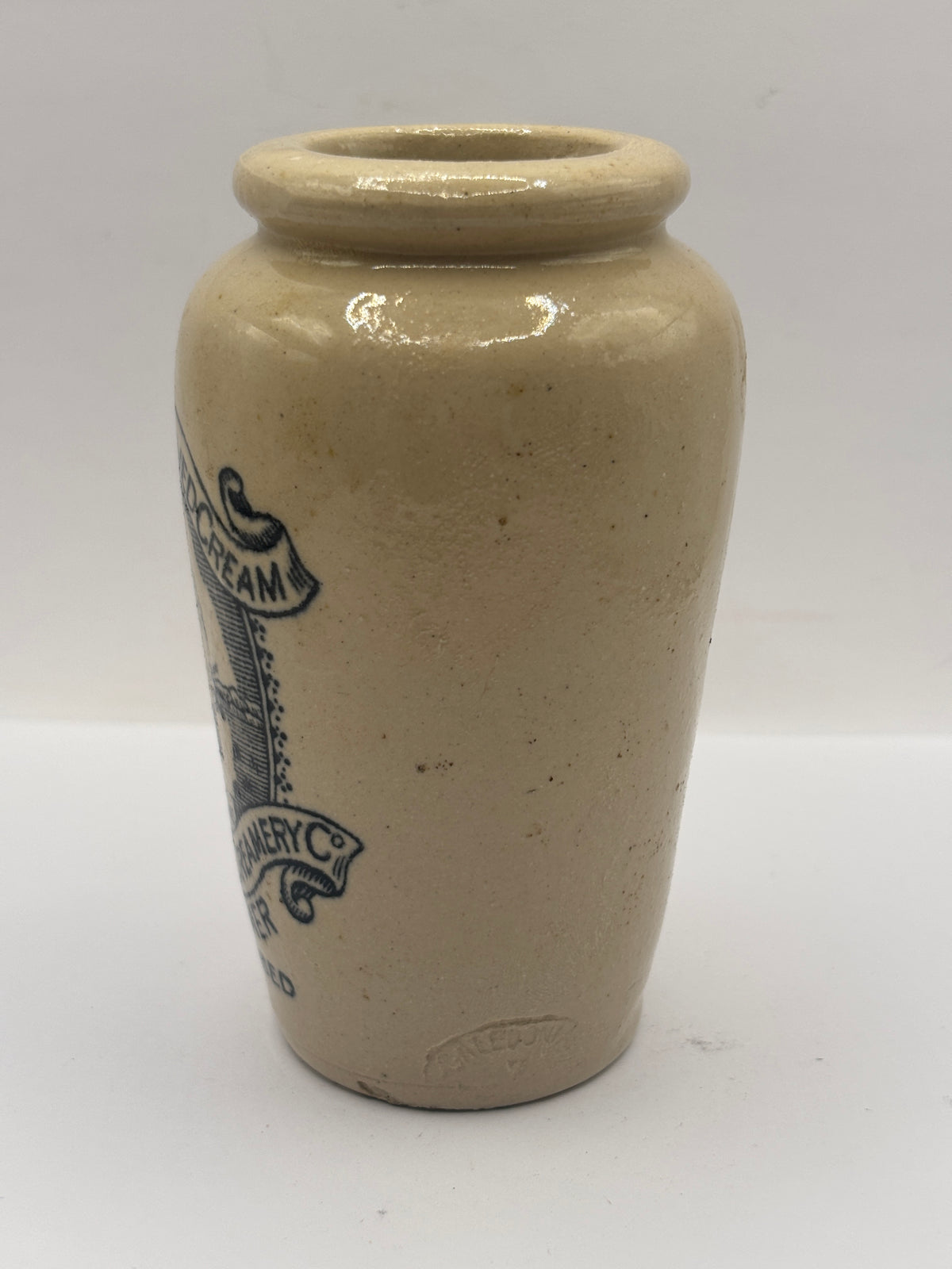 Old advertising cream pot, rich preserved cream stranraer, milkmaid