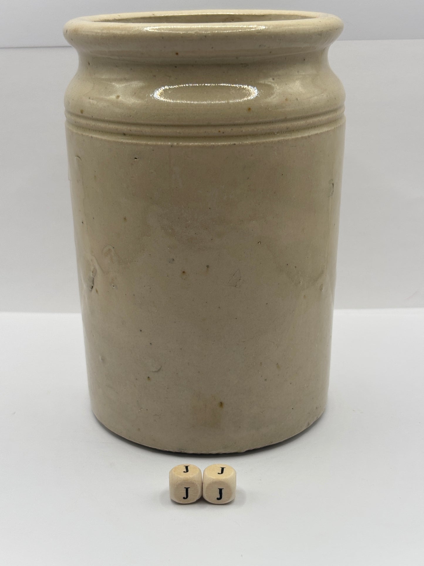 Old 2lb rolled top stoneware jam & marmalade pot (JJ)
