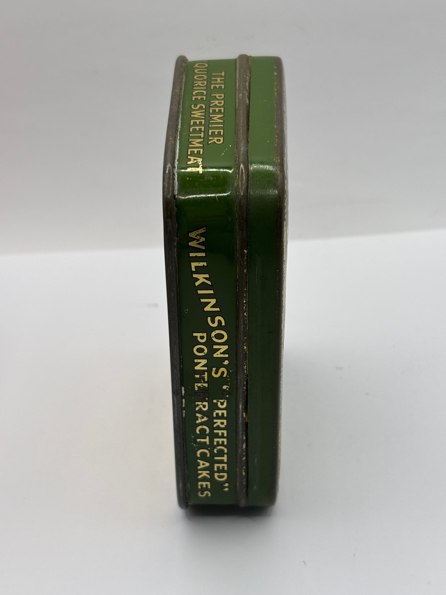 Old advertising tin,Wilkinsons perfected pontefract cakes