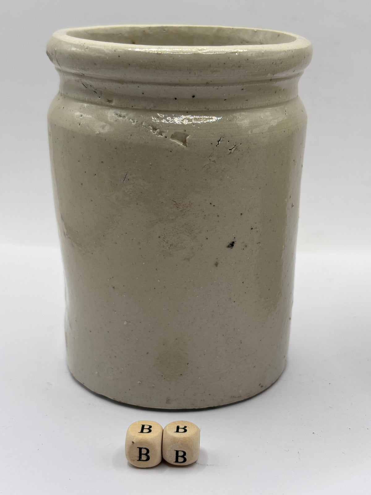 Old 1lb rolled top stoneware marmalade jar (BB)