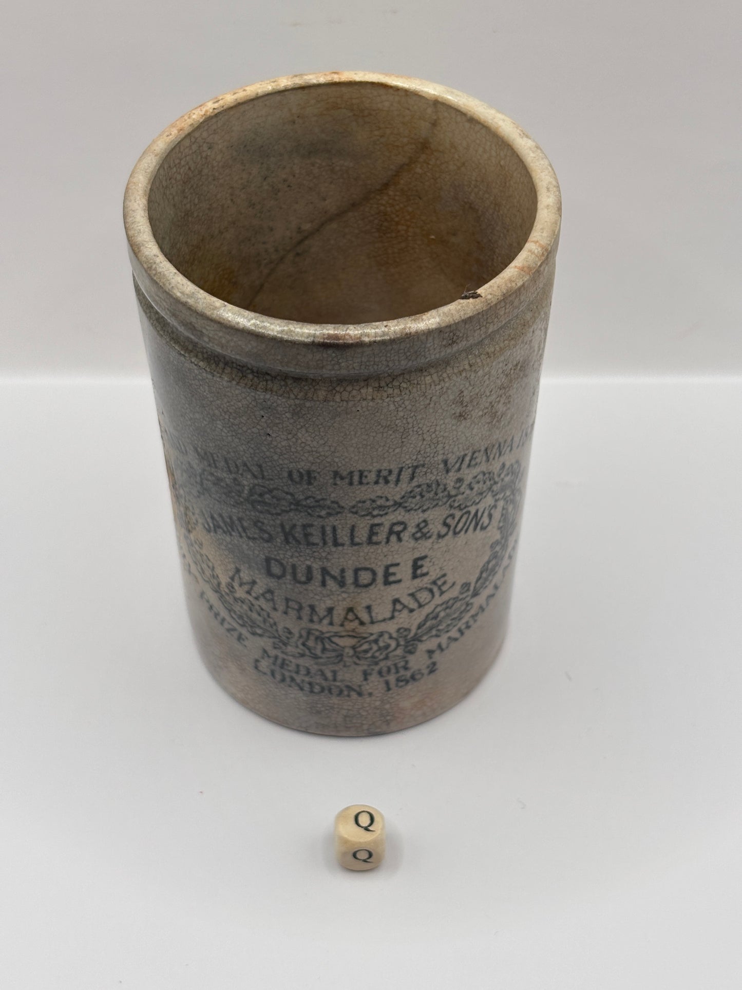 Old 1lb James Keiller Dundee marmalade jar (Q)