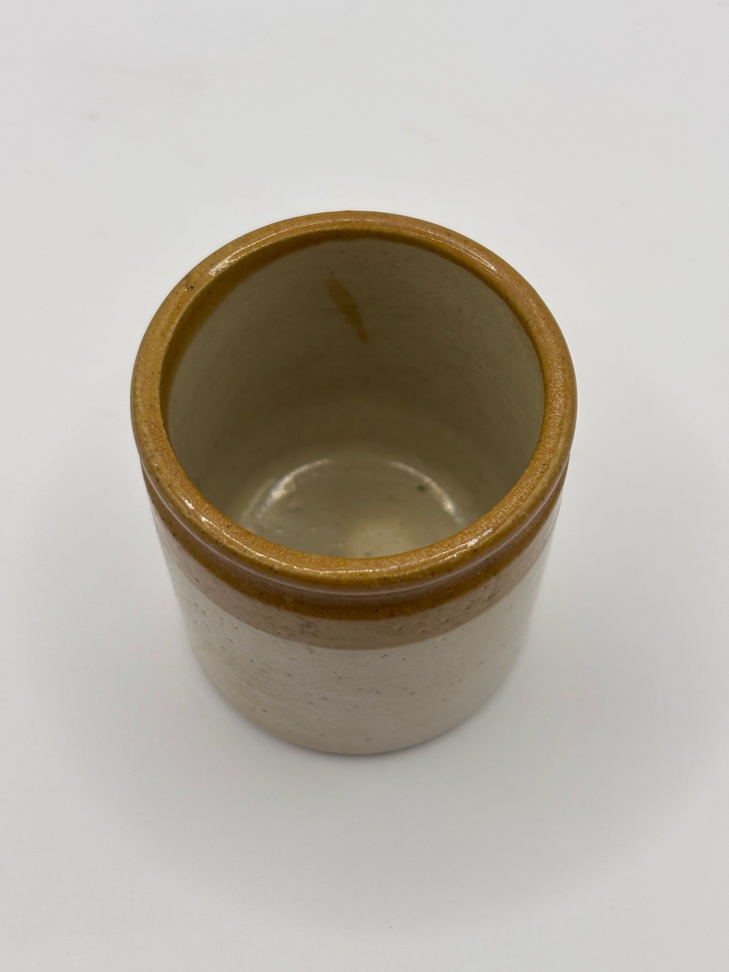 Old mini brown top jar