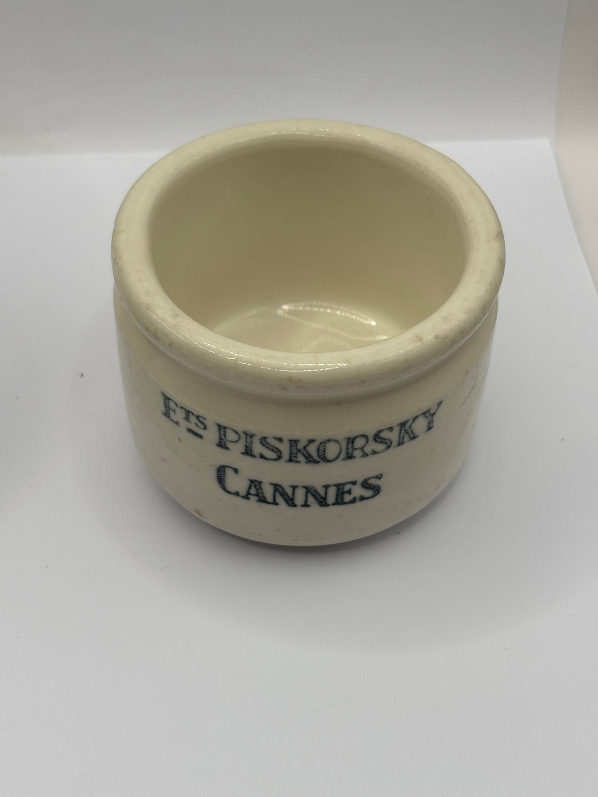 Old french ceramic Yogurt pot, Yaourt Constantinople. Double sided