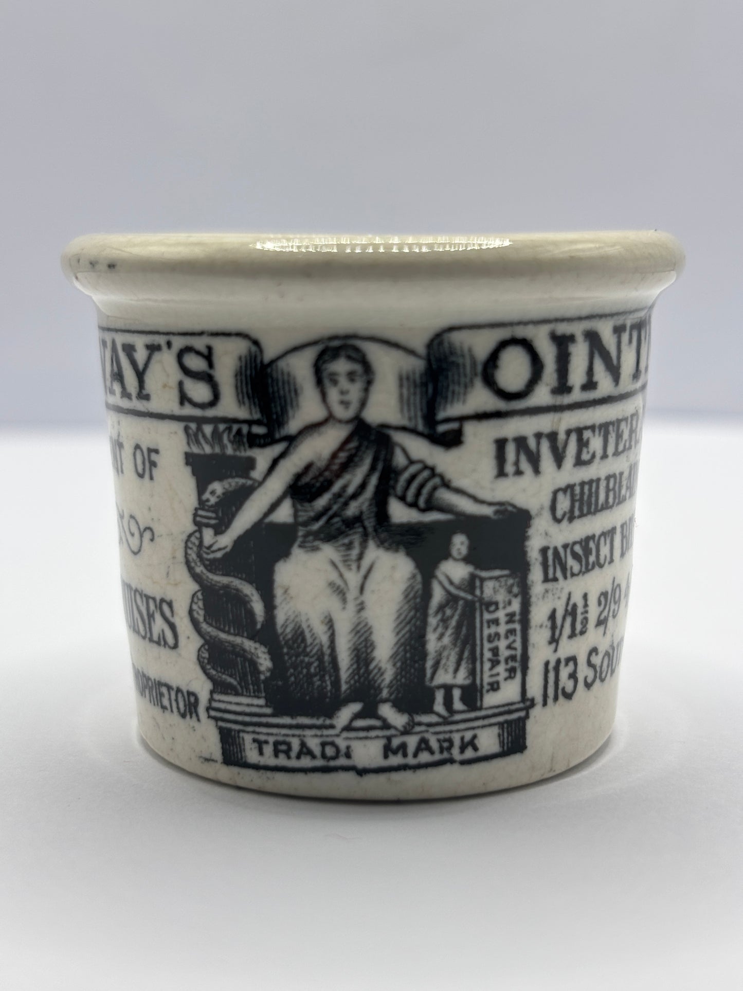 Old Holloways advertising ointment pot
