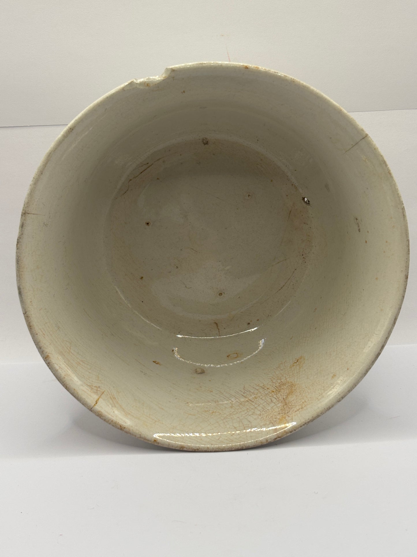 Old stained & crazed bowl