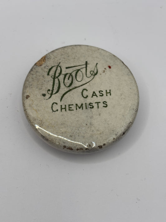 Old mini advertising lid, Boots cash chemists