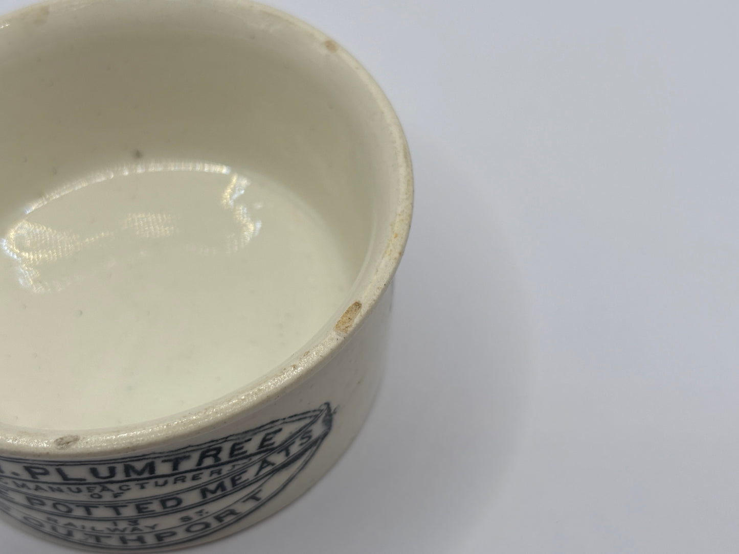 Old Plumtree advertising meat paste pot (f)
