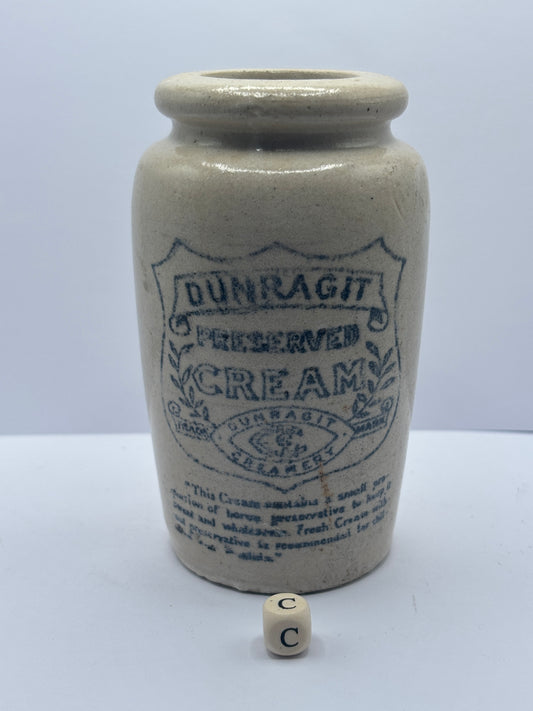 Old Dunragit stoneware cream pot (c)