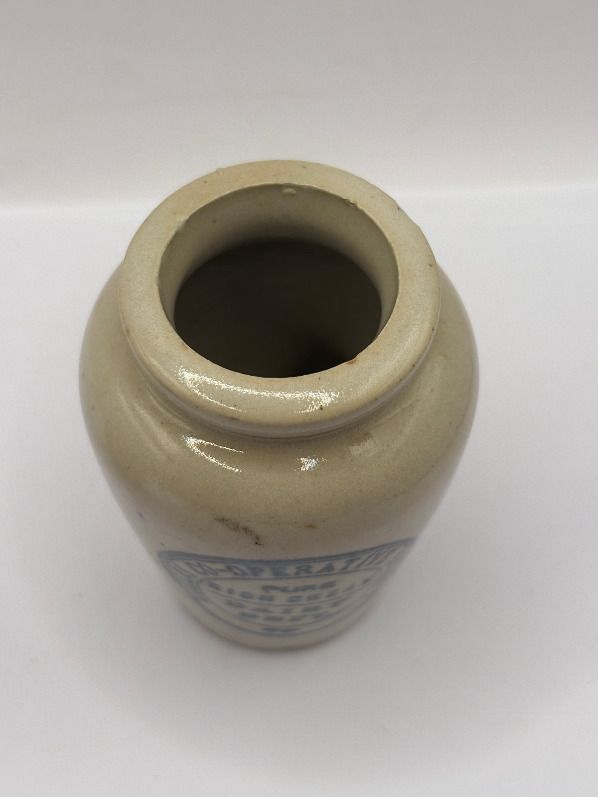 Old advertising cream pot, Eccles cooperative society, pure rich cream