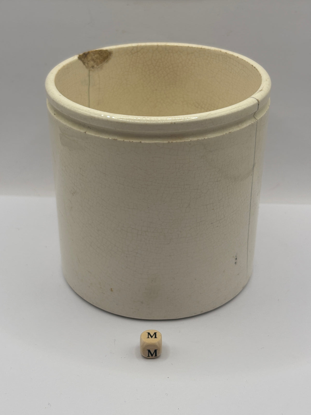 Old 2lb stoneware marmalade pot, James Keiller Dundee marmalade (m) damaged