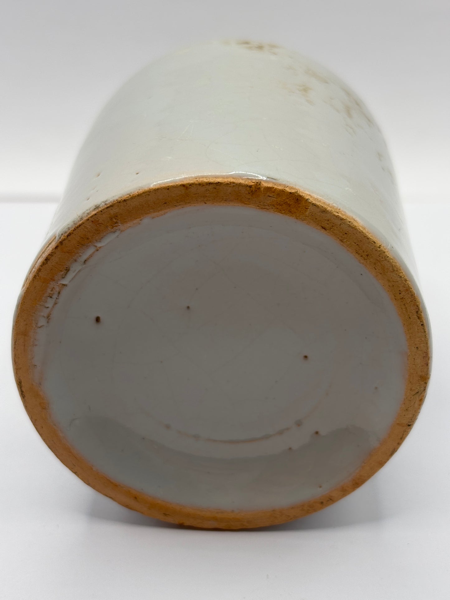 Old advertising french mustard jar, moutarde de maille. Repair