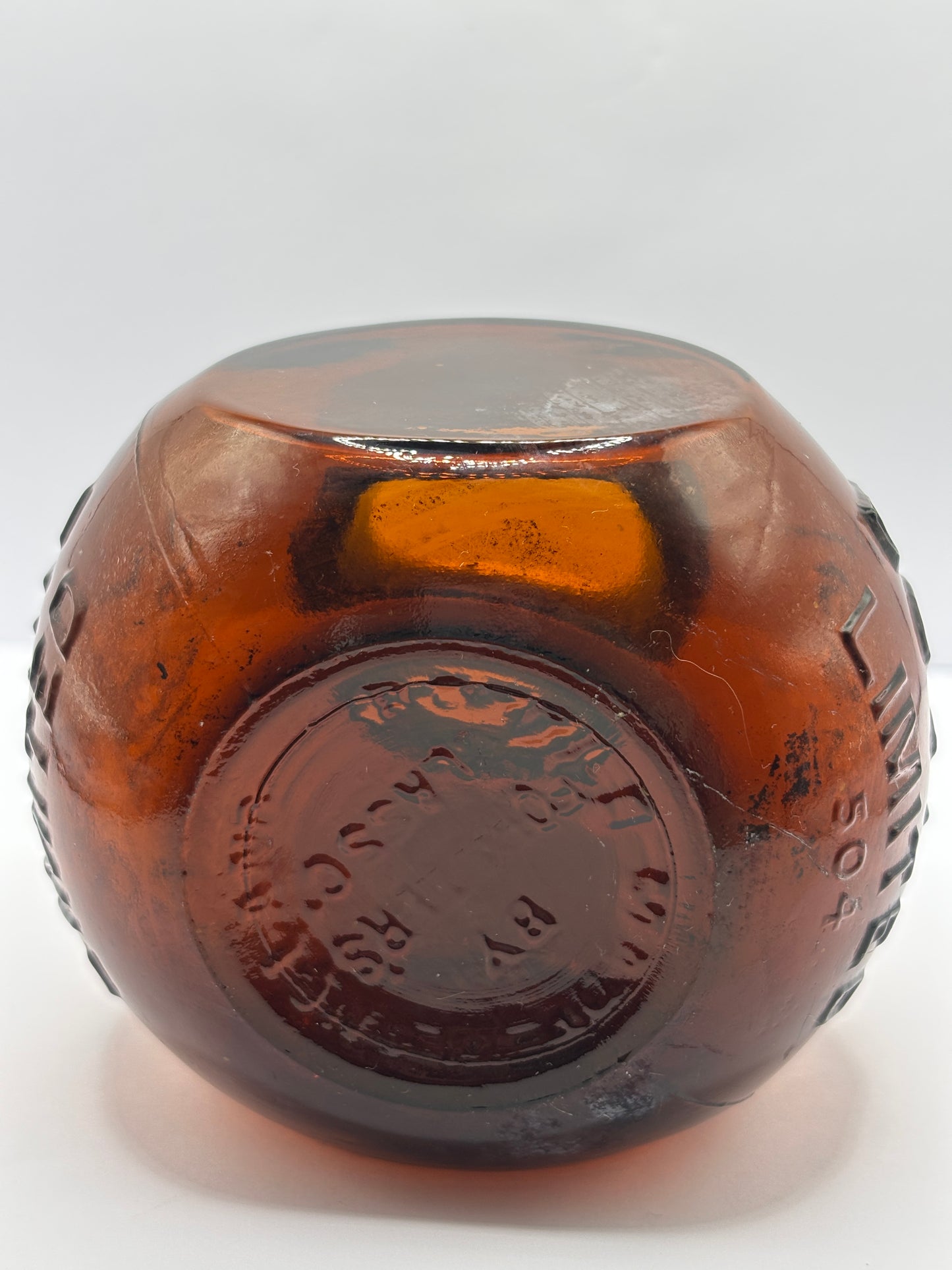 Old 16Oz amber glass Bovril jar