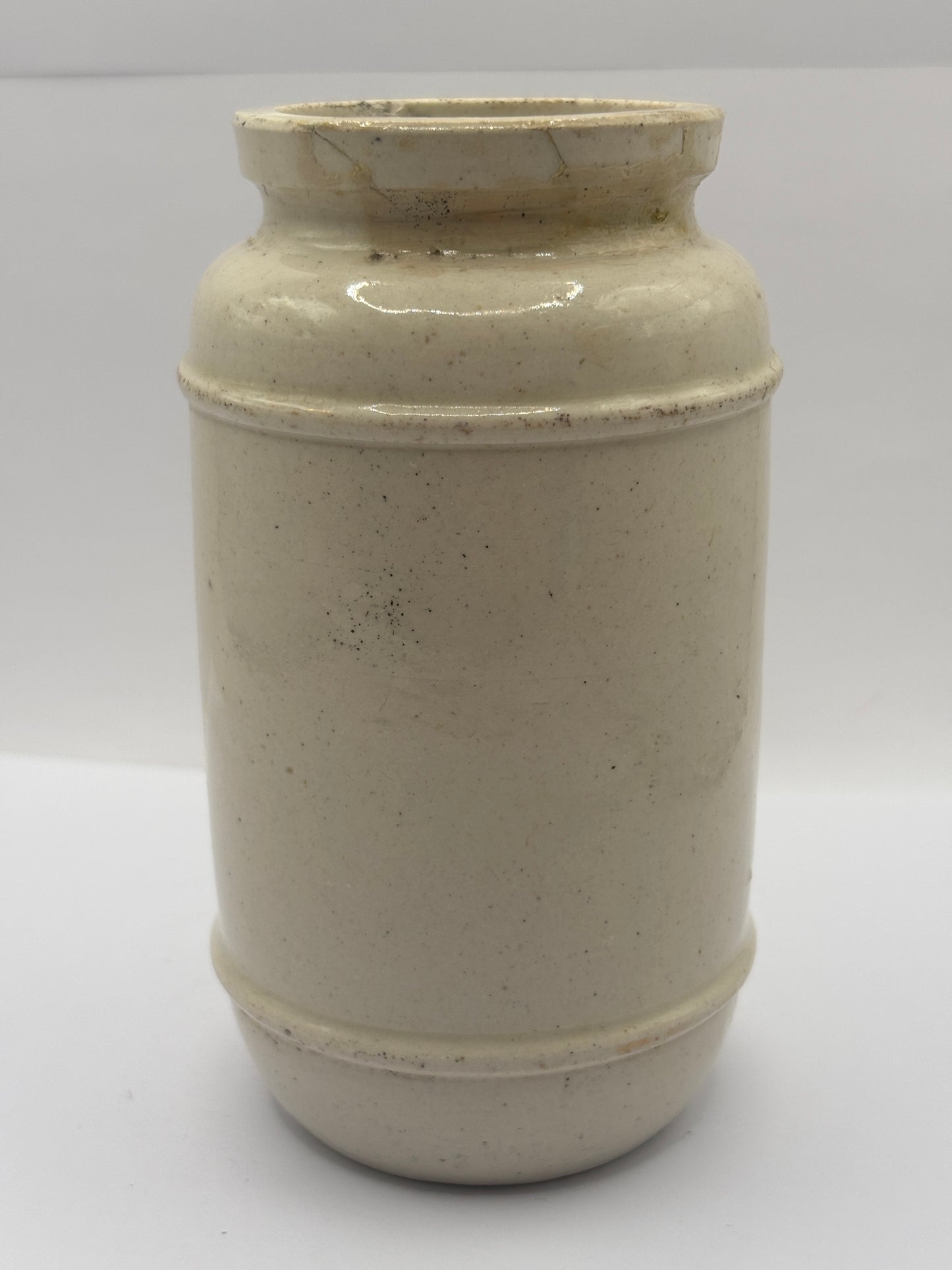 Old advertising jar, Paterson cod liver oil with malt extract jar. Repaired/damaged
