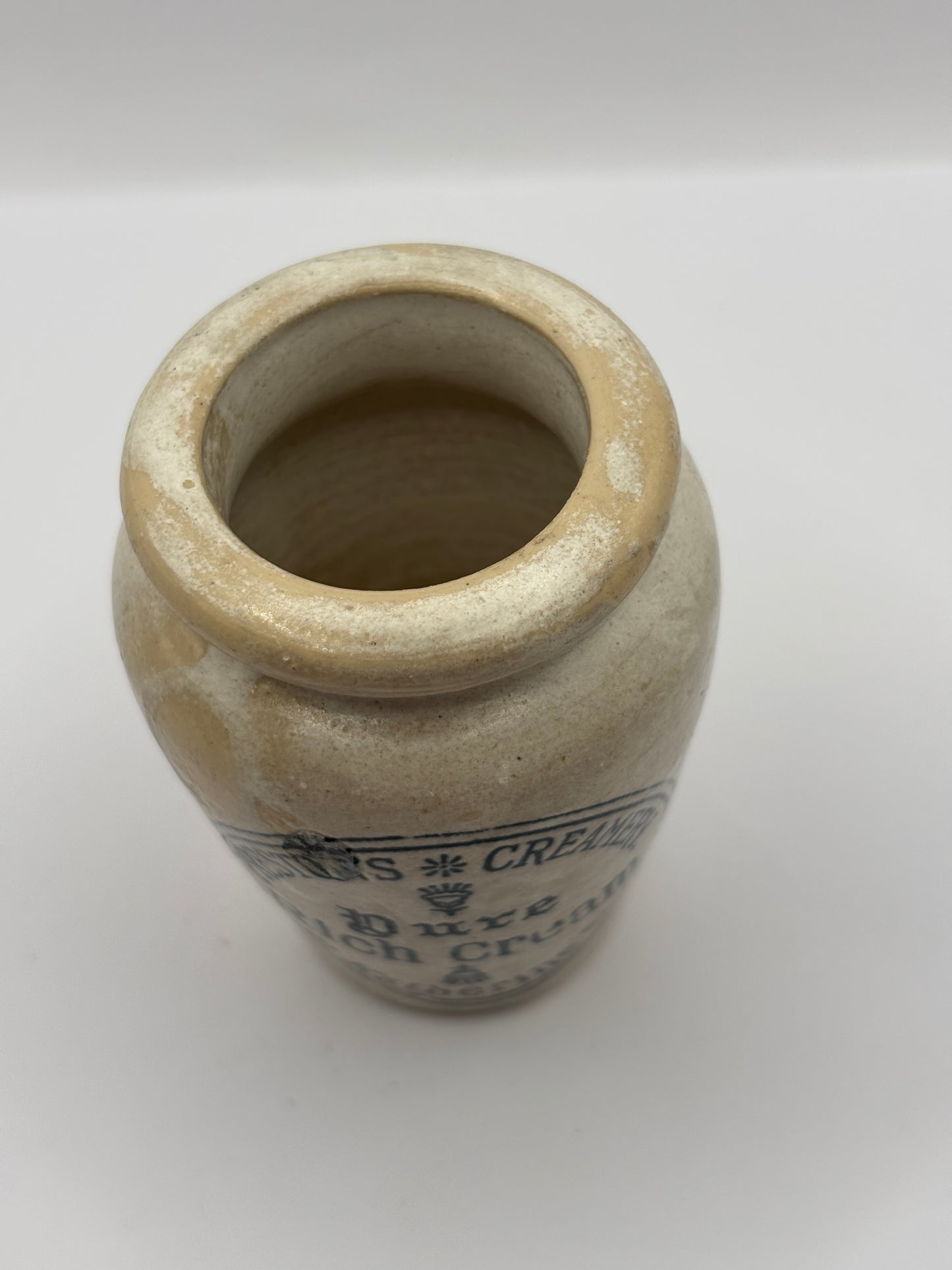 Old rare advertising cream pot, Prestons Creamery pure rich cream 6.5cms
