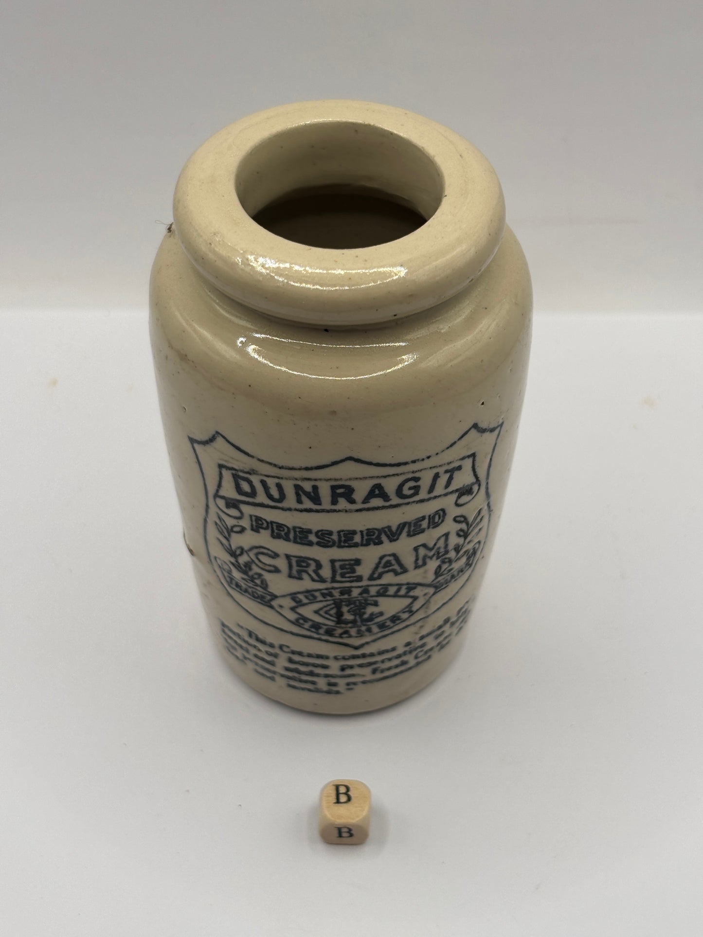 Old advertising cream pot,Dunragit preserved cream (B)