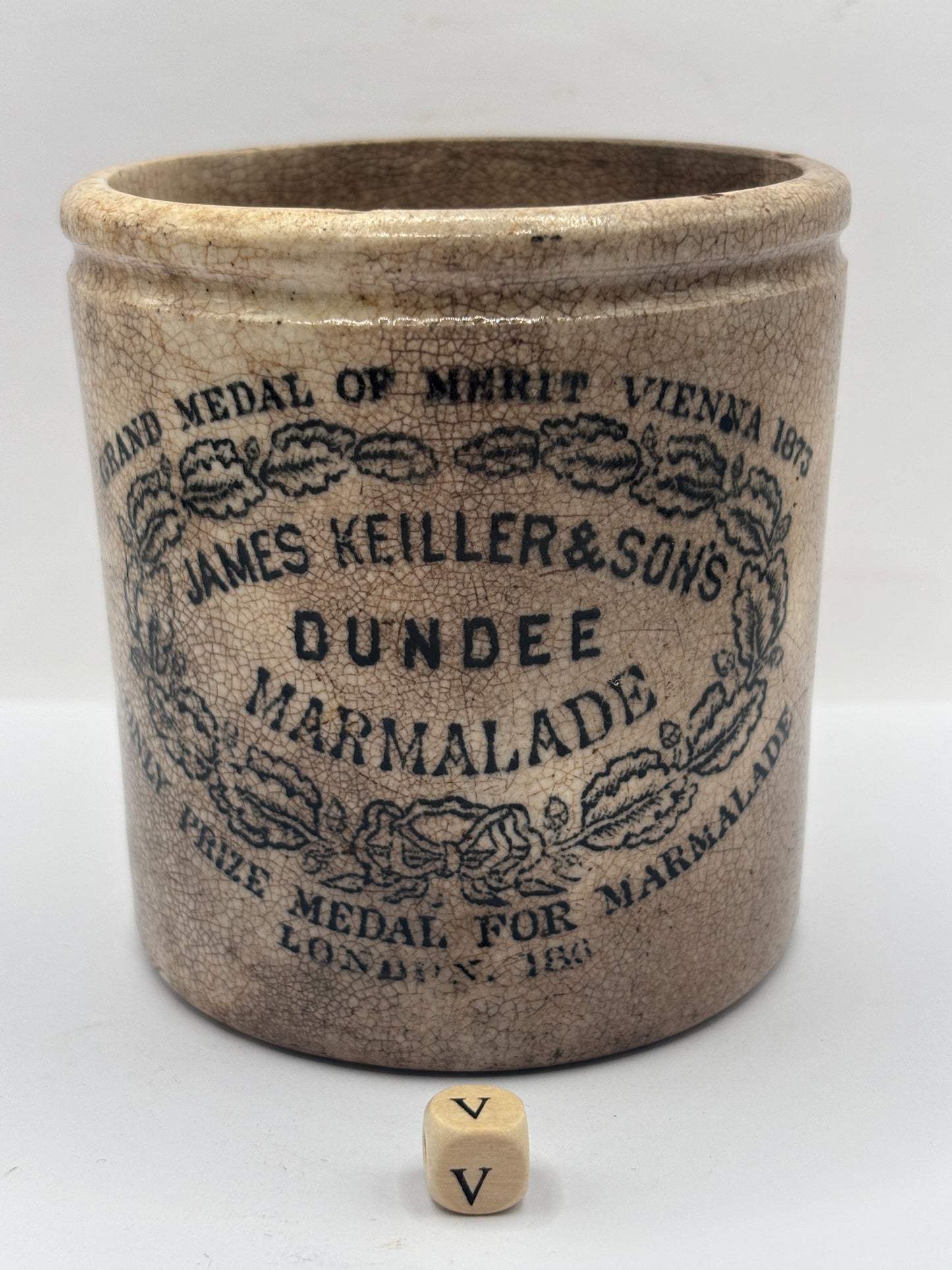 Old 1lb James Keiller Dundee marmalade jar (v) hairlines